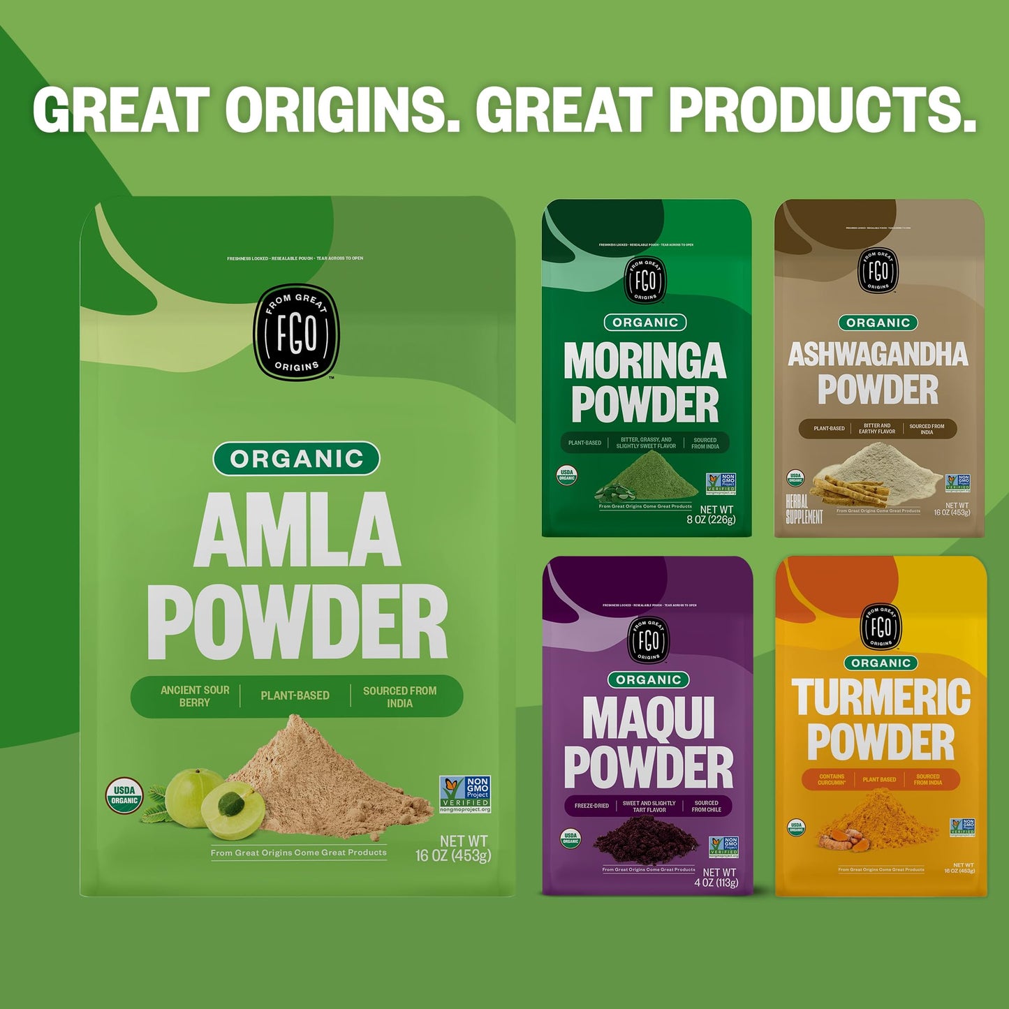 FGO Organic Amla Powder 8 oz