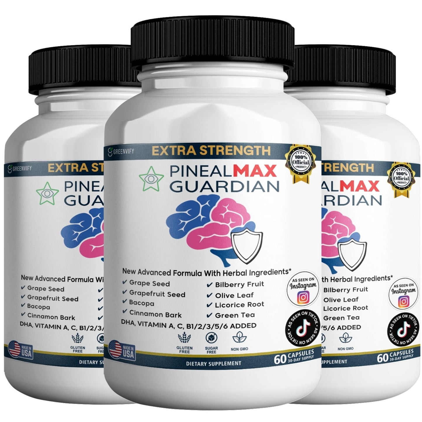 GREENVIFY PinealMax Guardian Extra Strength Dietary Supplement Capsules 180