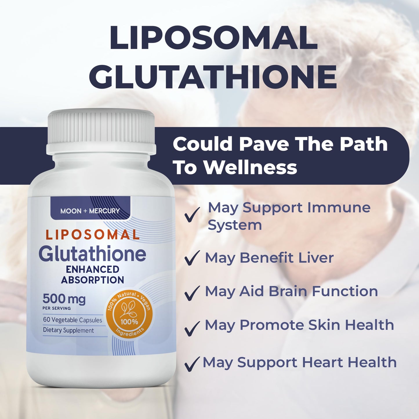 Moon + Mercury Liposomal Glutathione Capsules, 60 Capsules