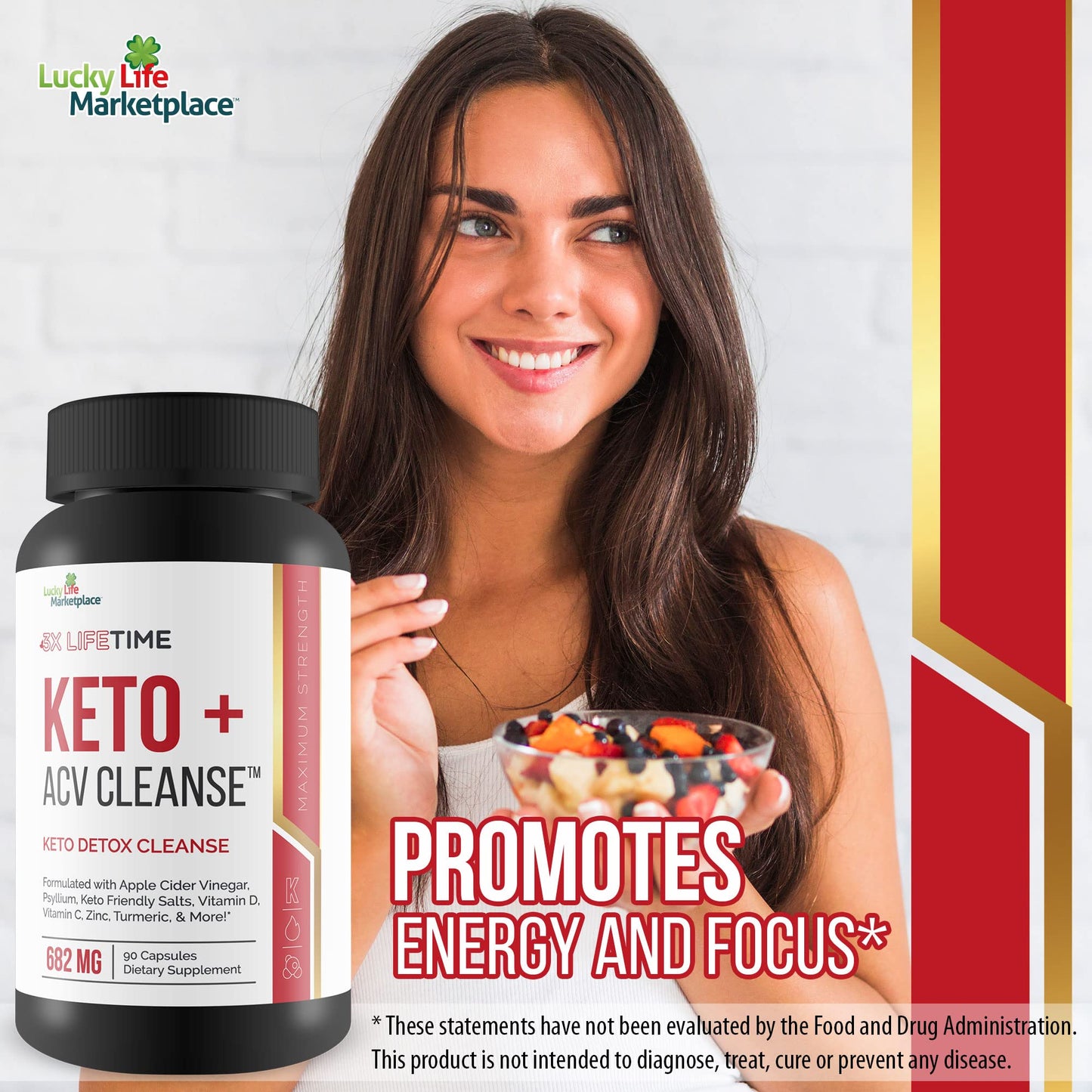 Generic 3X Lifetime Keto + ACV Cleanse Capsule 1 Count