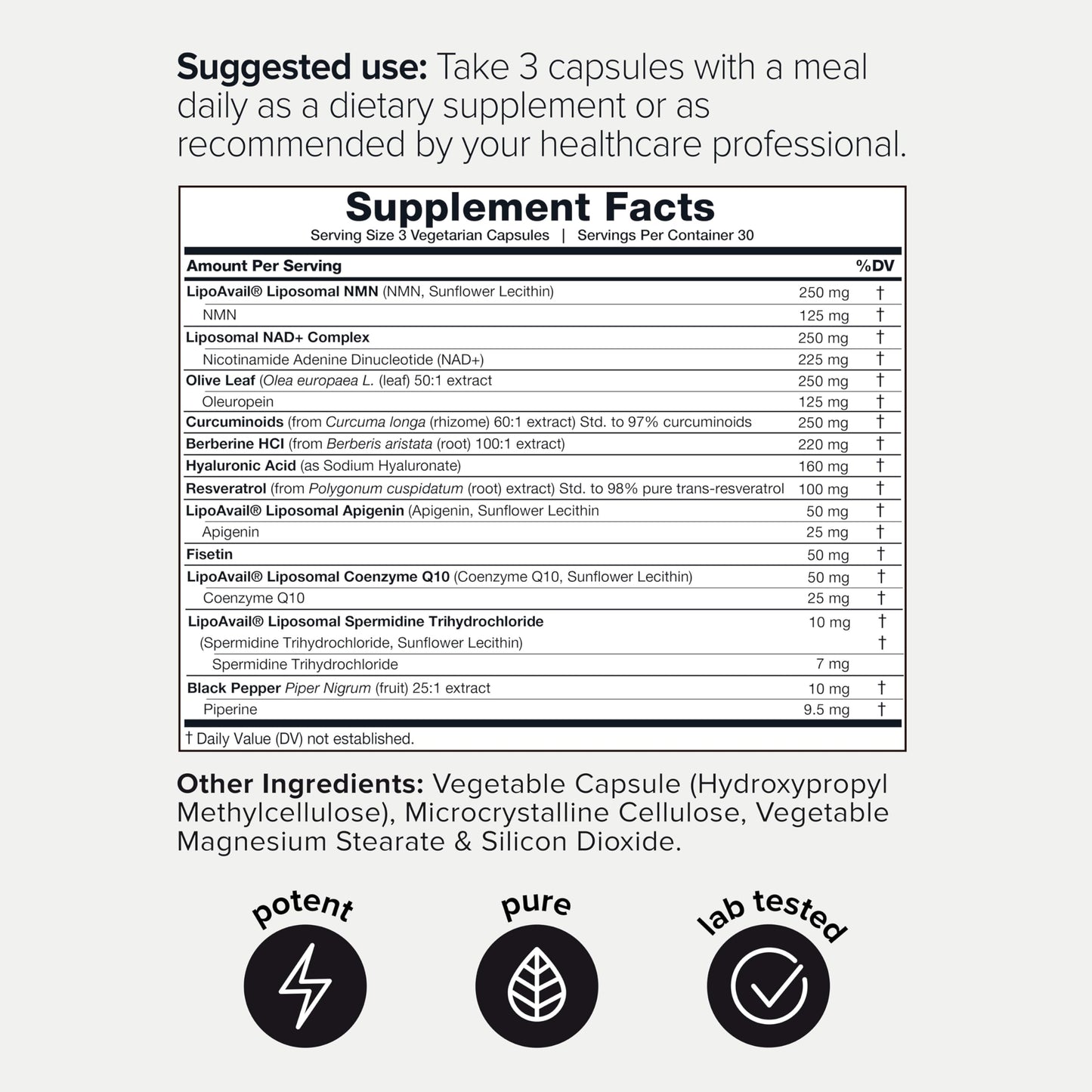 Toniiq NMN 12-in-1 Complex Capsules 90 Count