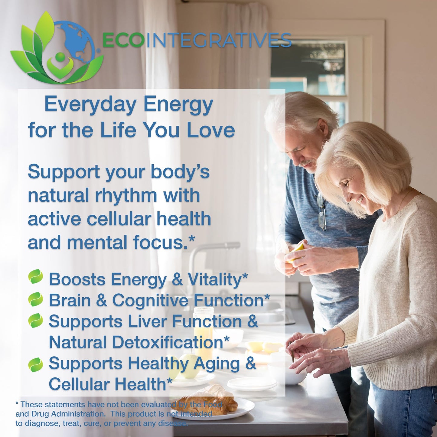 EcoIntegratives Active NAD+ with Bioavailable Glutathione – Energy, Brain & Cellular Support Supplement – RiaGev NAD+ Booster + Provail Glutathione, 60 Capsules