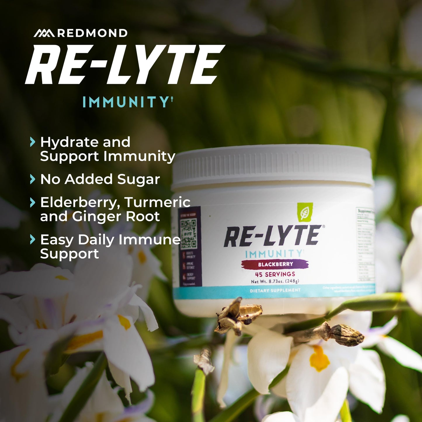 REDMOND Re-Lyte Immunity Multivitamin Supplement Mix Powder 7.6 Ounce