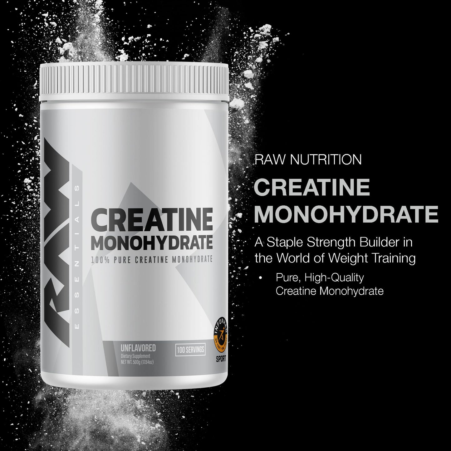 RAW Creatine Monohydrate Powder 17.64