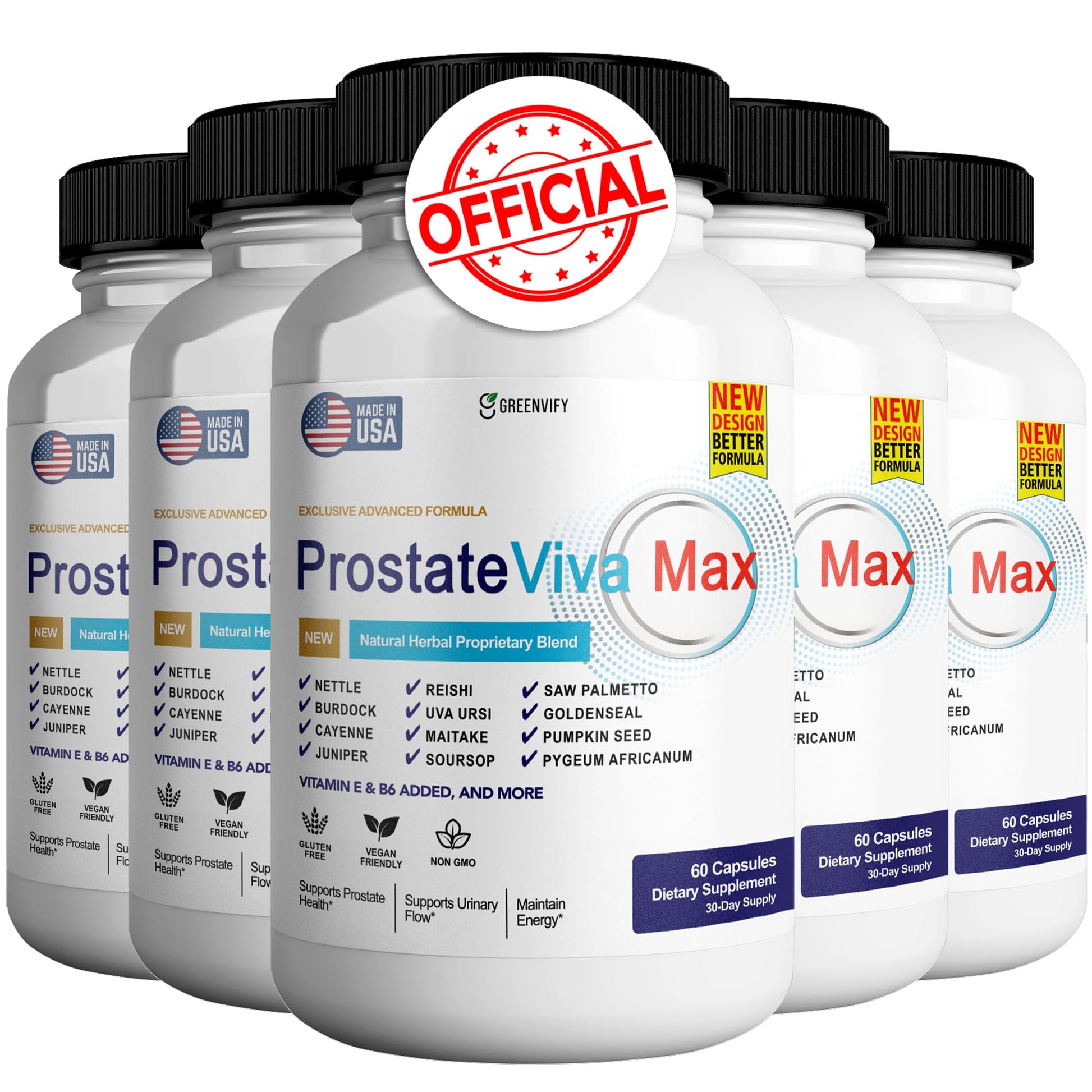 GREENVIFY ProstateViva Max Prostate Supplements for Men Capsules, 600 Count