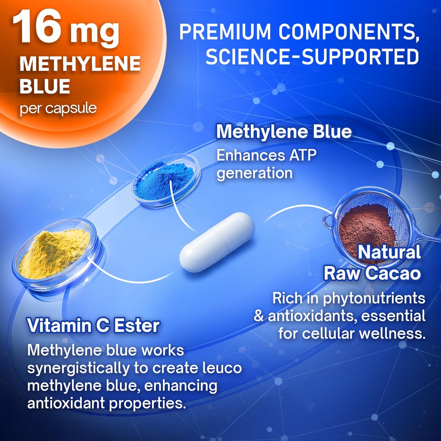 FloraBliss Methylene Blue Capsules 120 Count