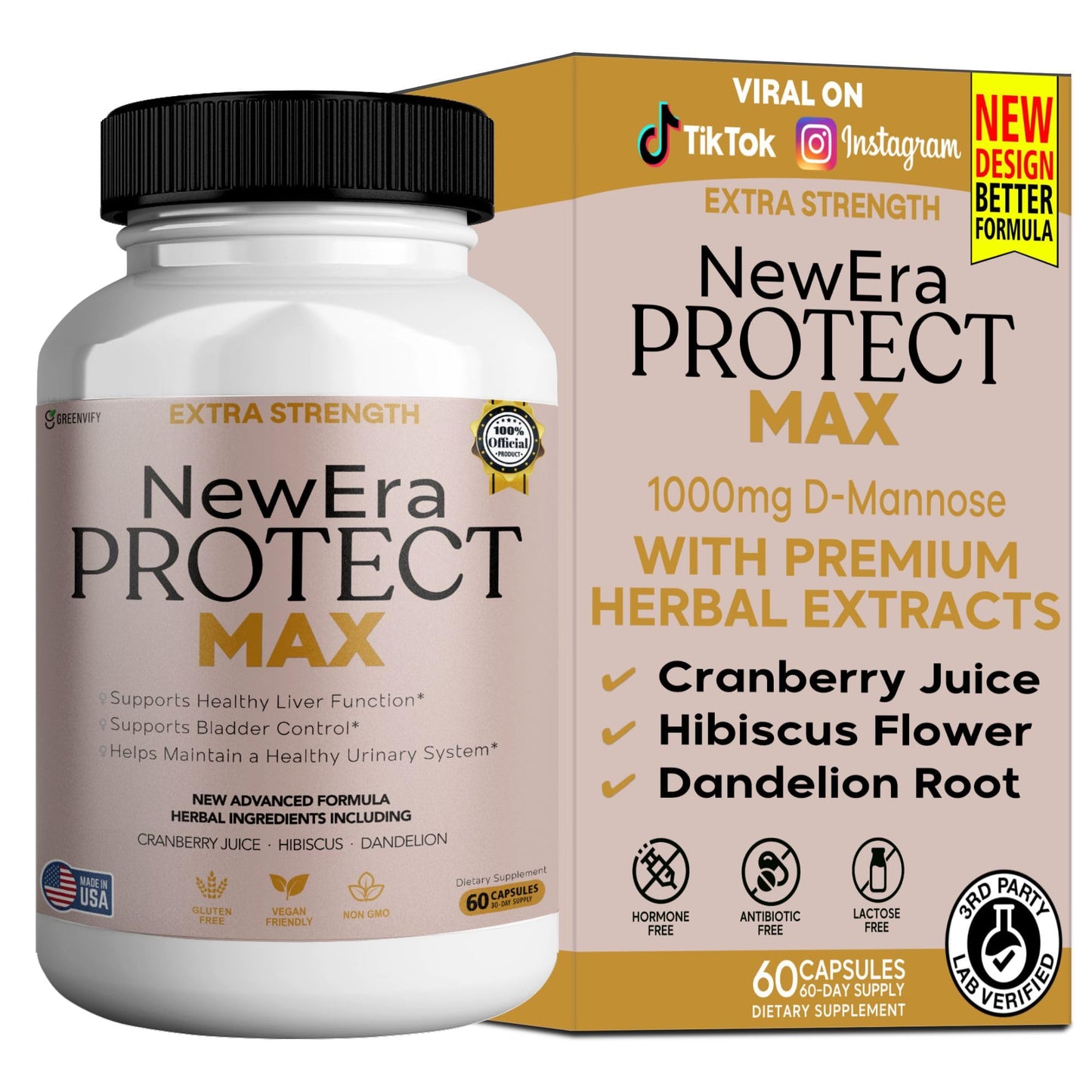 GREENVIFY New Era Protect Max Extra Strength Urinary Support Supplement Capsules 60 Count