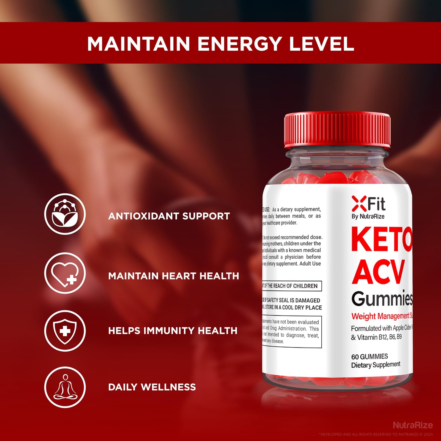 NutraRize Xfit Keto Gummies for Weight Loss 60 Gummies