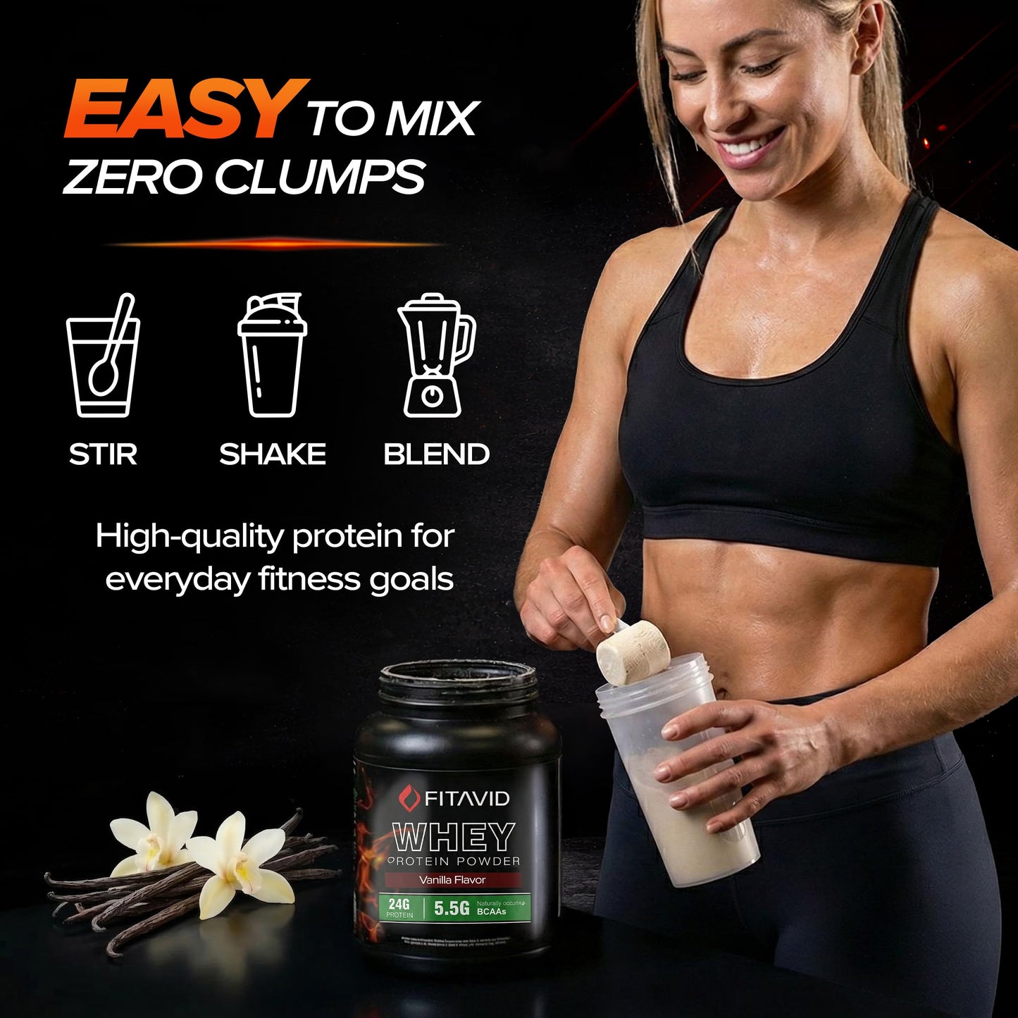 FITAVID Whey Protein Powder 32 Servings