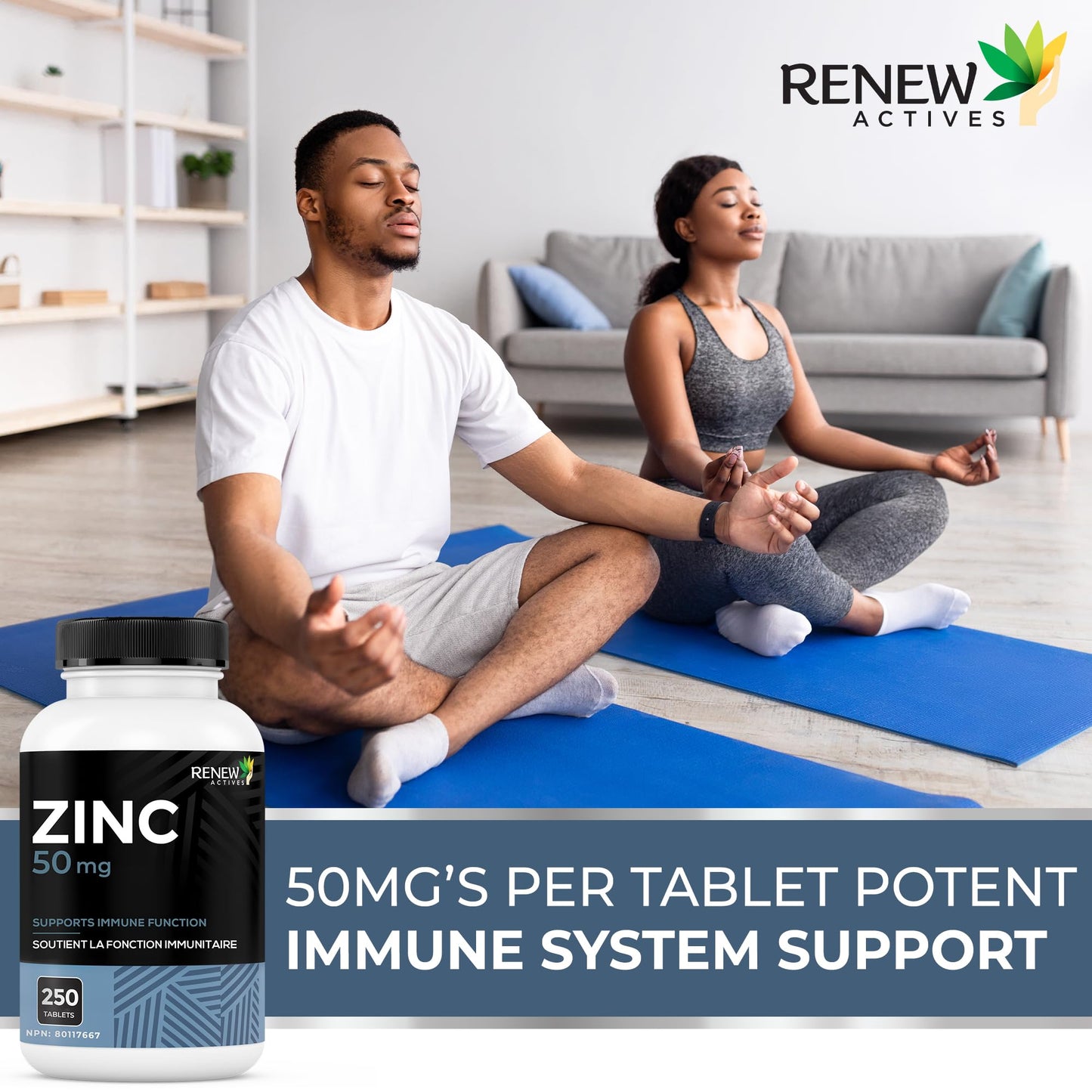 Renew Actives Zinc Supplements 50 mg Capsule 1 Count