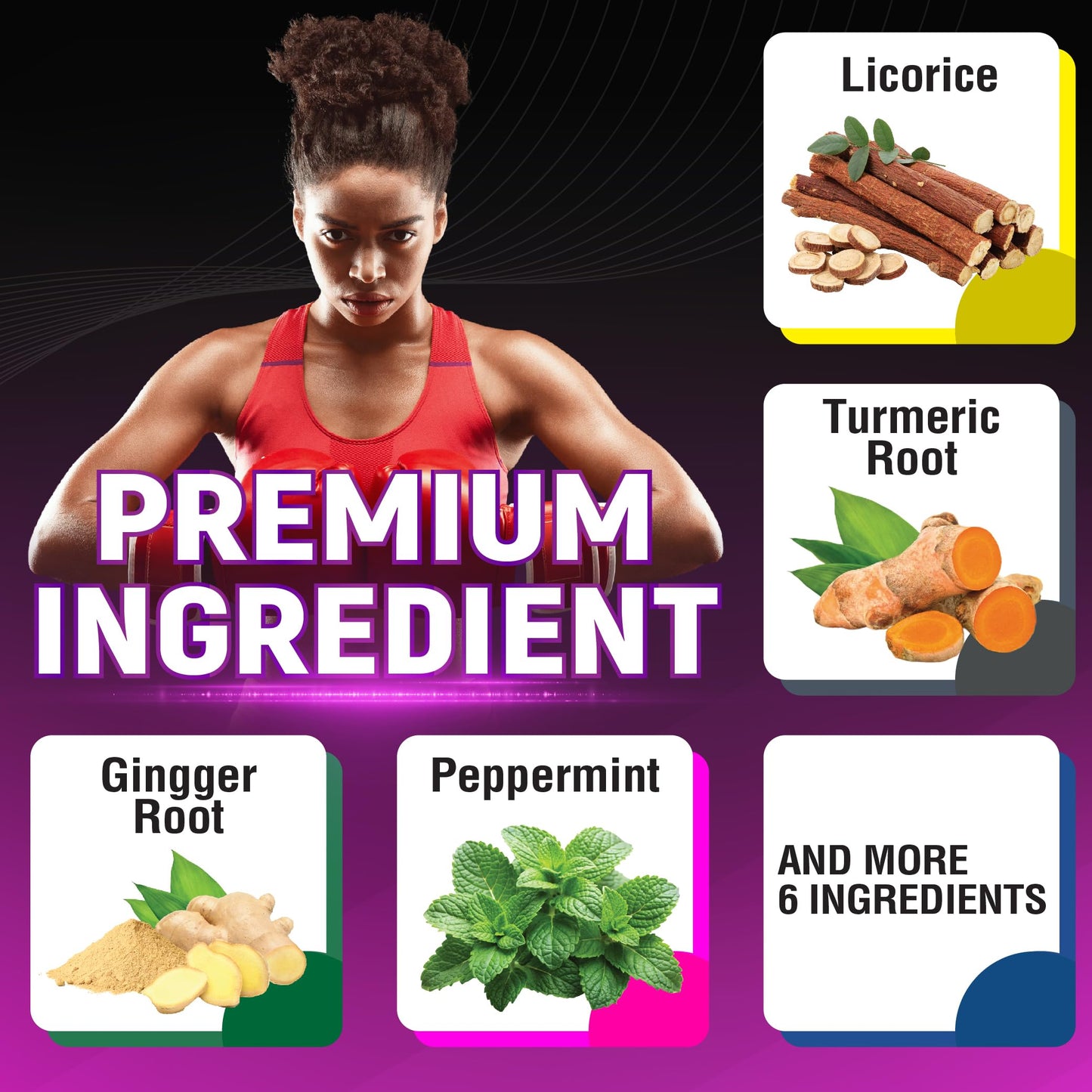 CIVIMUNA Licorice Root Capsules with Turmeric Root, Ginger Root, Peppermint Leaf & Papaya Fruit, 90 Capsules