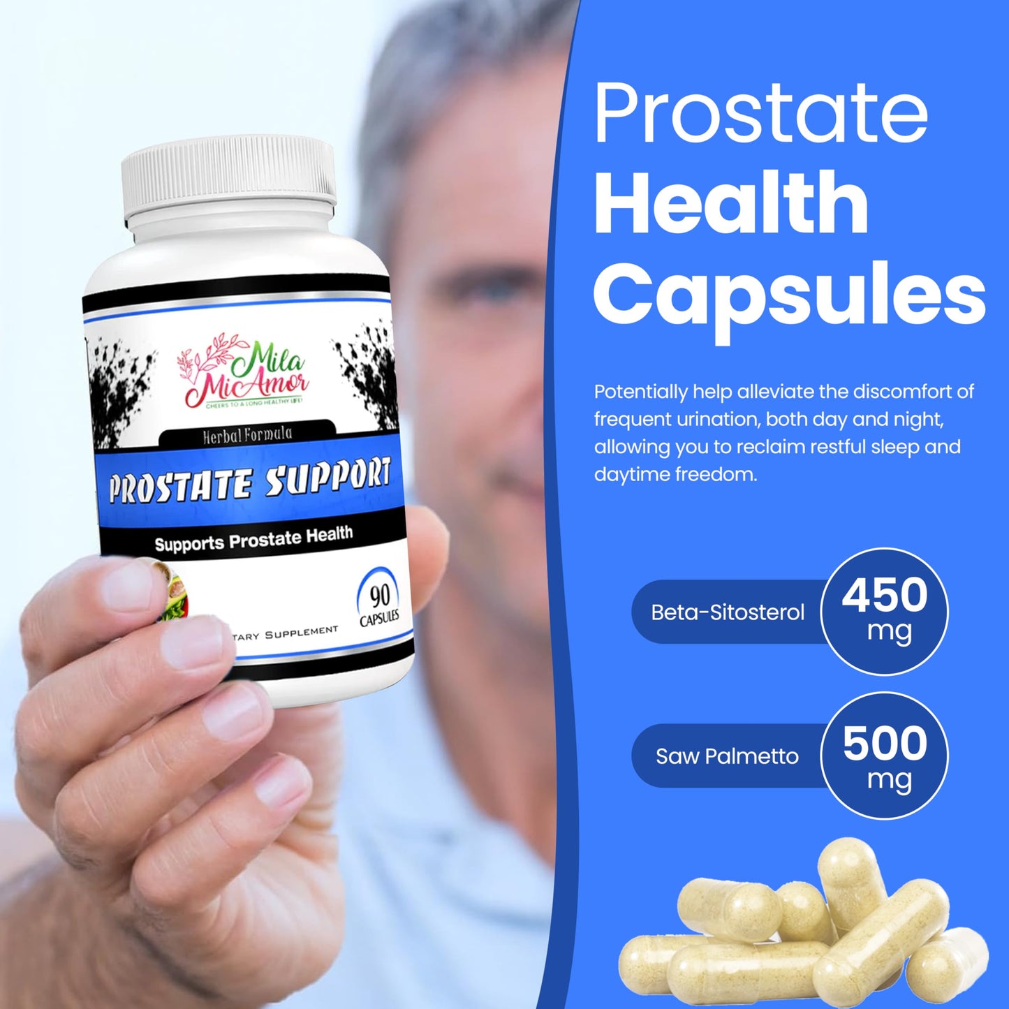 Mila Miamor Prostate Support Supplement for Men Capsules 90 Count