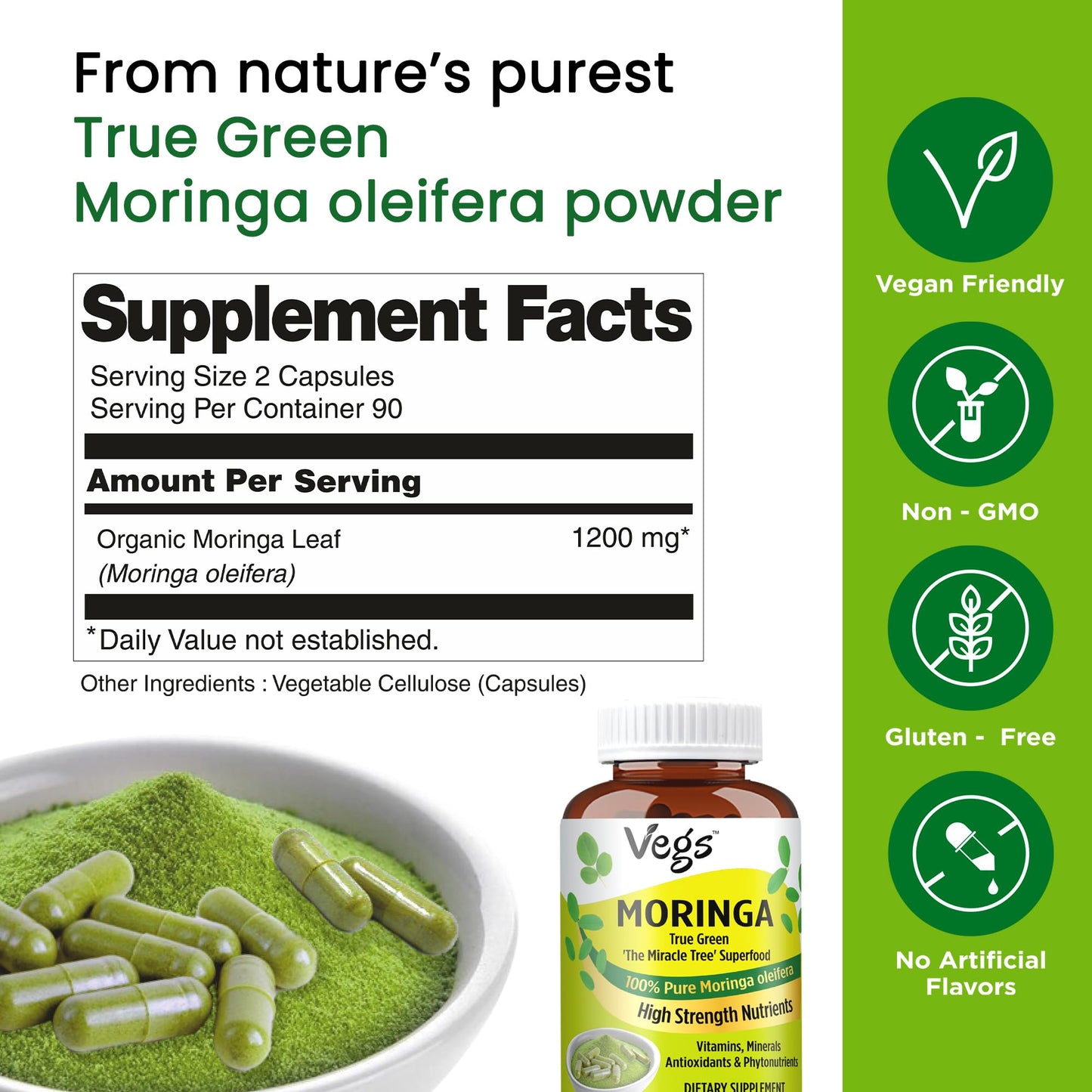 Vegs Moringa Capsules 180 Capsules
