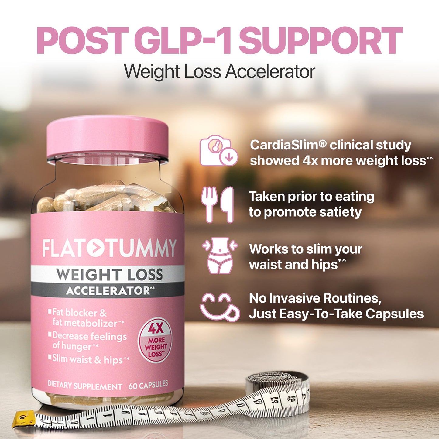Flat Tummy Weight Loss Accelerator Capsule, 60 Capsules