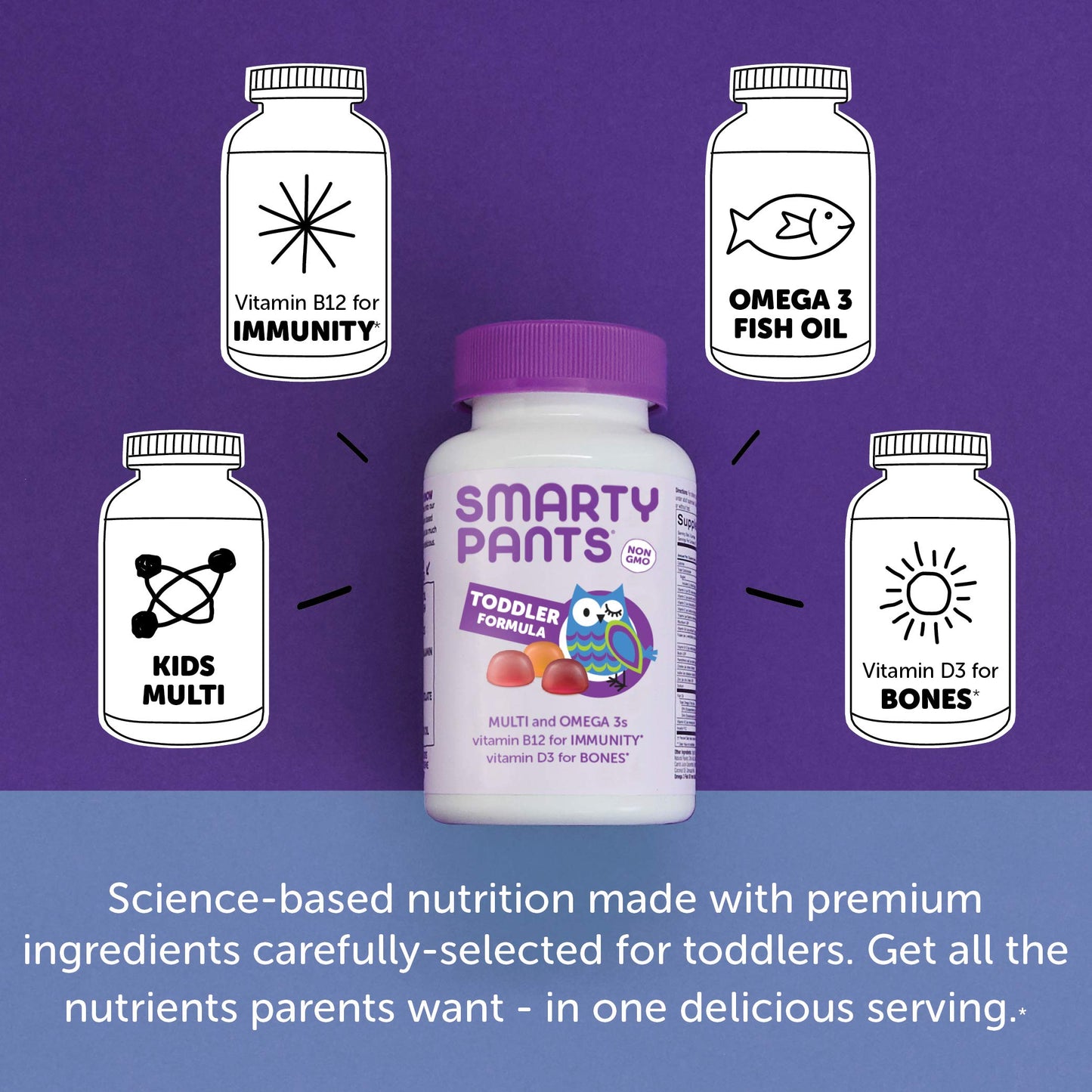 SmartyPants Toddler Multivitamin Gummies 180 Count