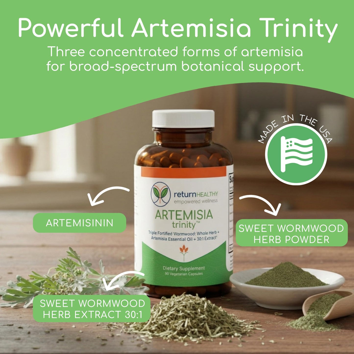 Return Healthy Artemisia Trinity Capsules 90