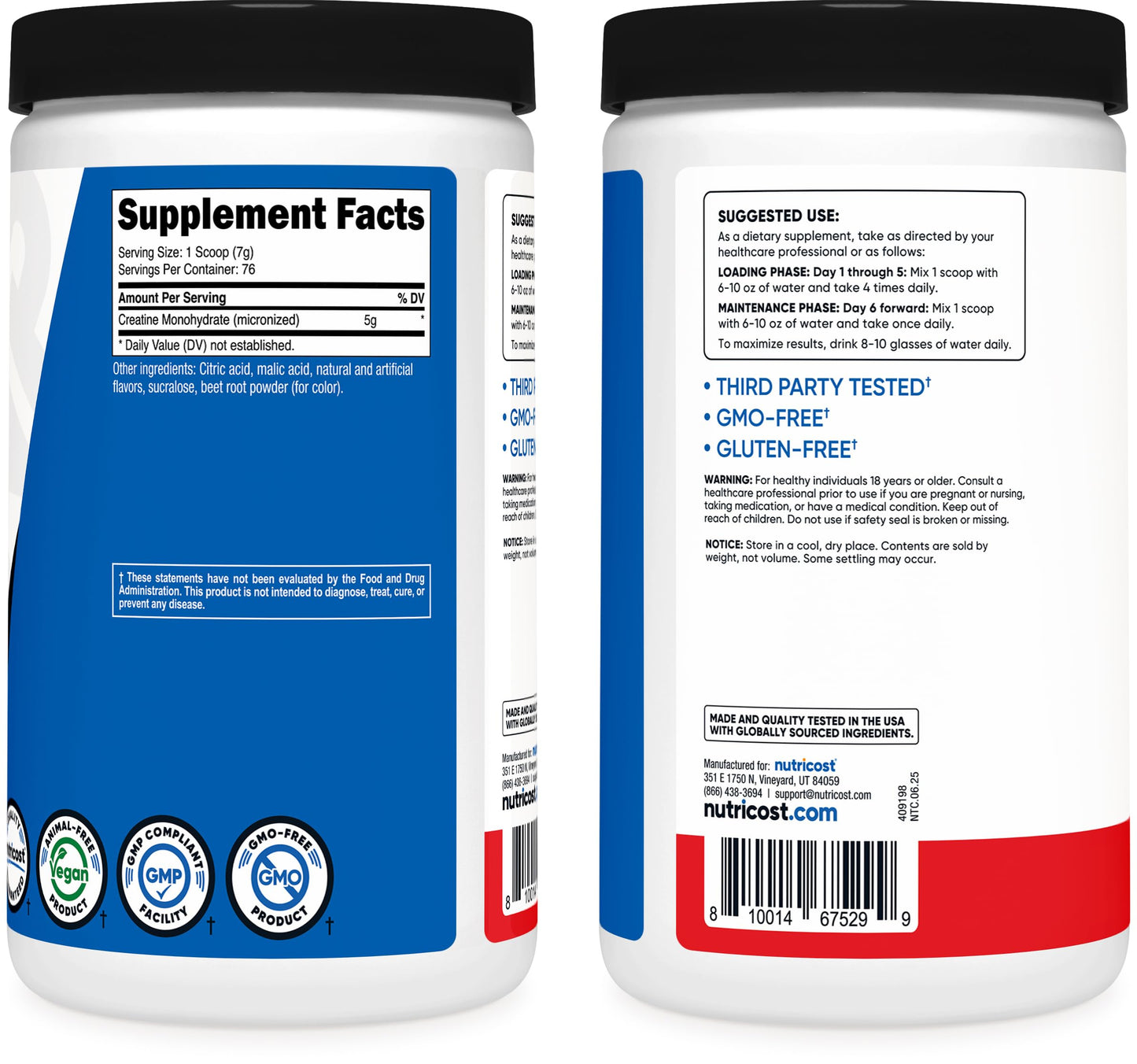 Nutricost Creatine Monohydrate Powder 500 Gram