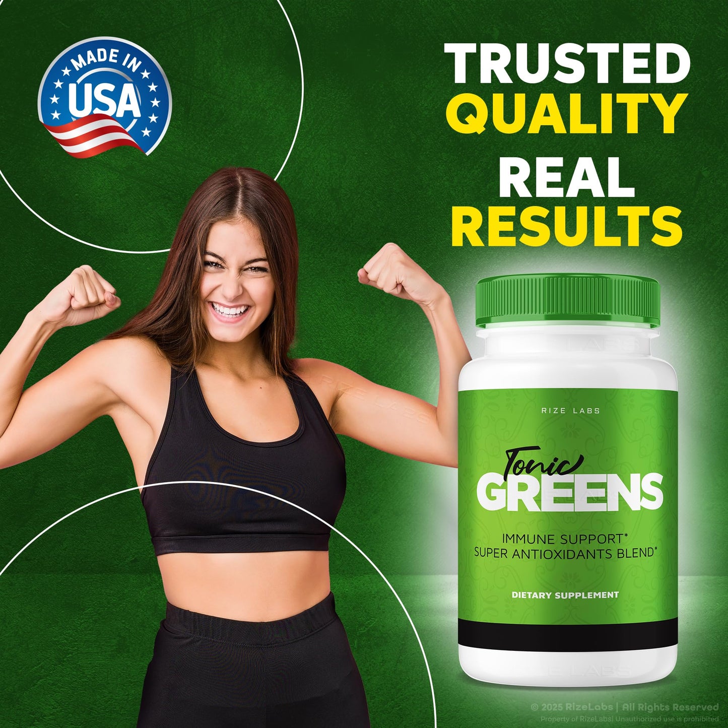 Rize Labs Tonic Greens Capsules, 180 Capsules