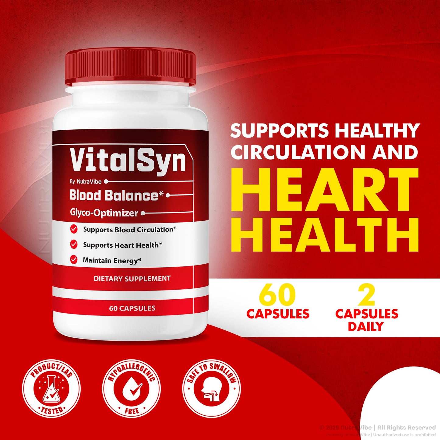 NutraVibe VitalSyn Blood Balance Glyco Optimizer, 60 Capsules