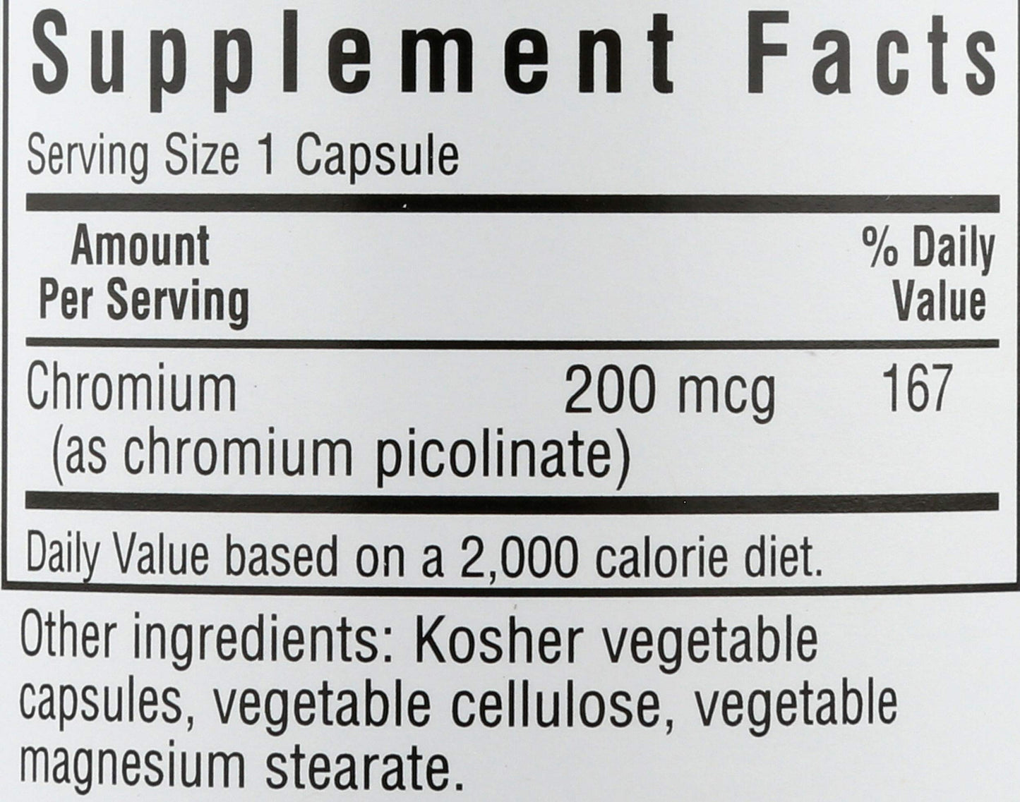 BlueBonnet Chromium Picolinate 200mcg Capsules, 100 Count