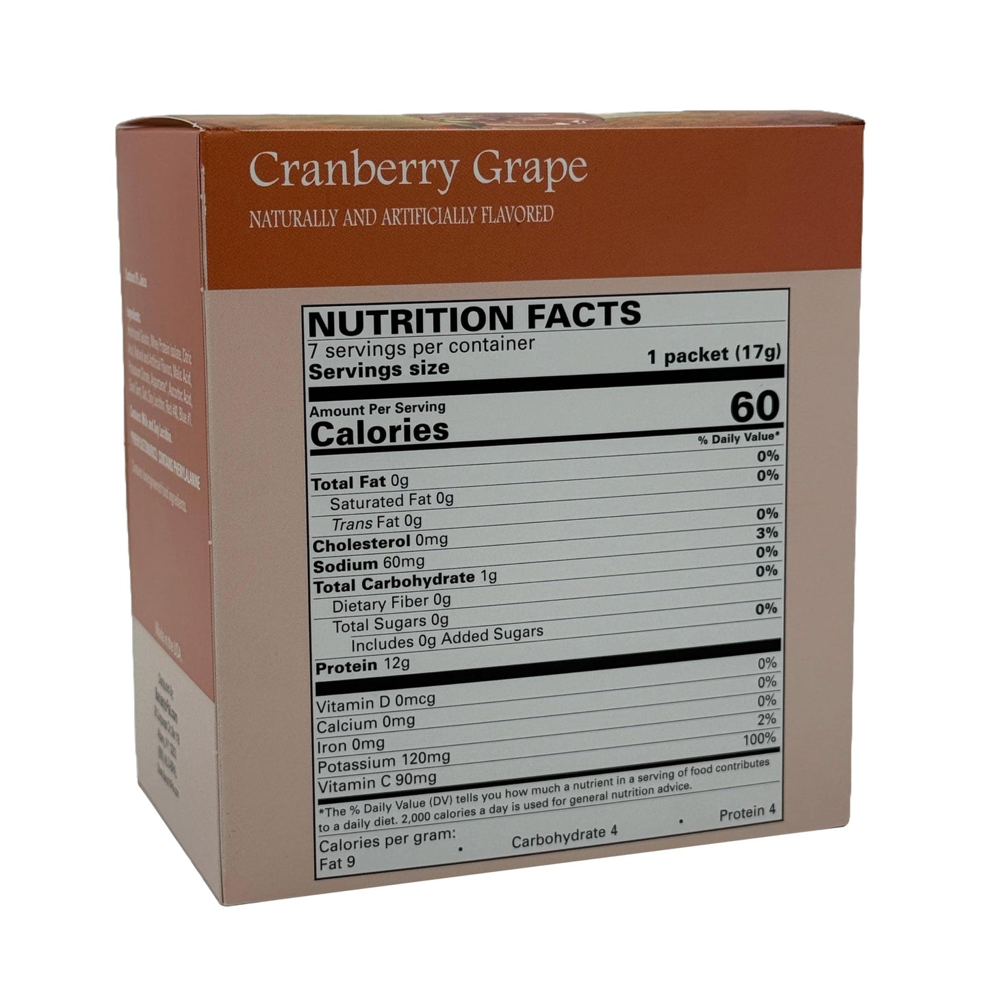 BariatricPal 12g Protein Sugar-Free Fruit Drink Cranberry Grape Powder, 4.2 Ounce