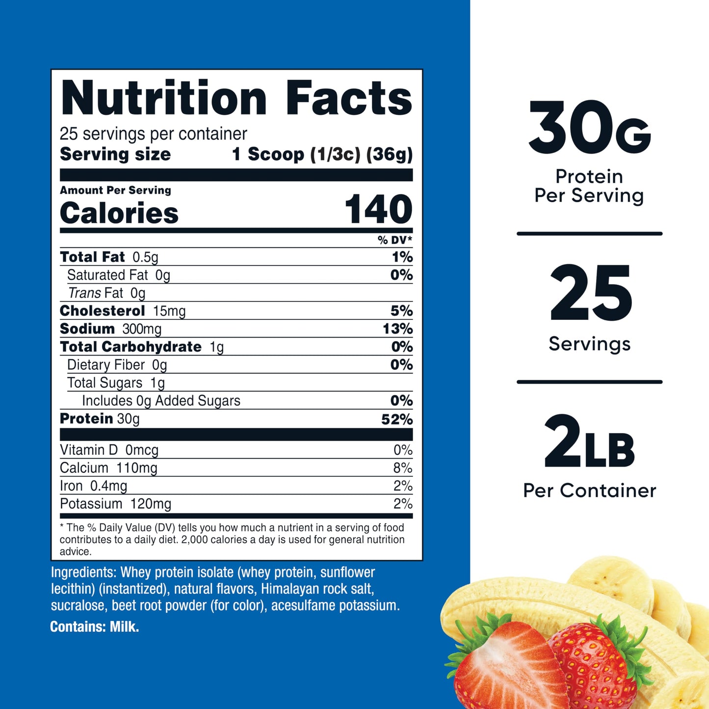 Nutricost Whey Protein Isolate Powder Strawberry Banana Flavor, 2 Pound