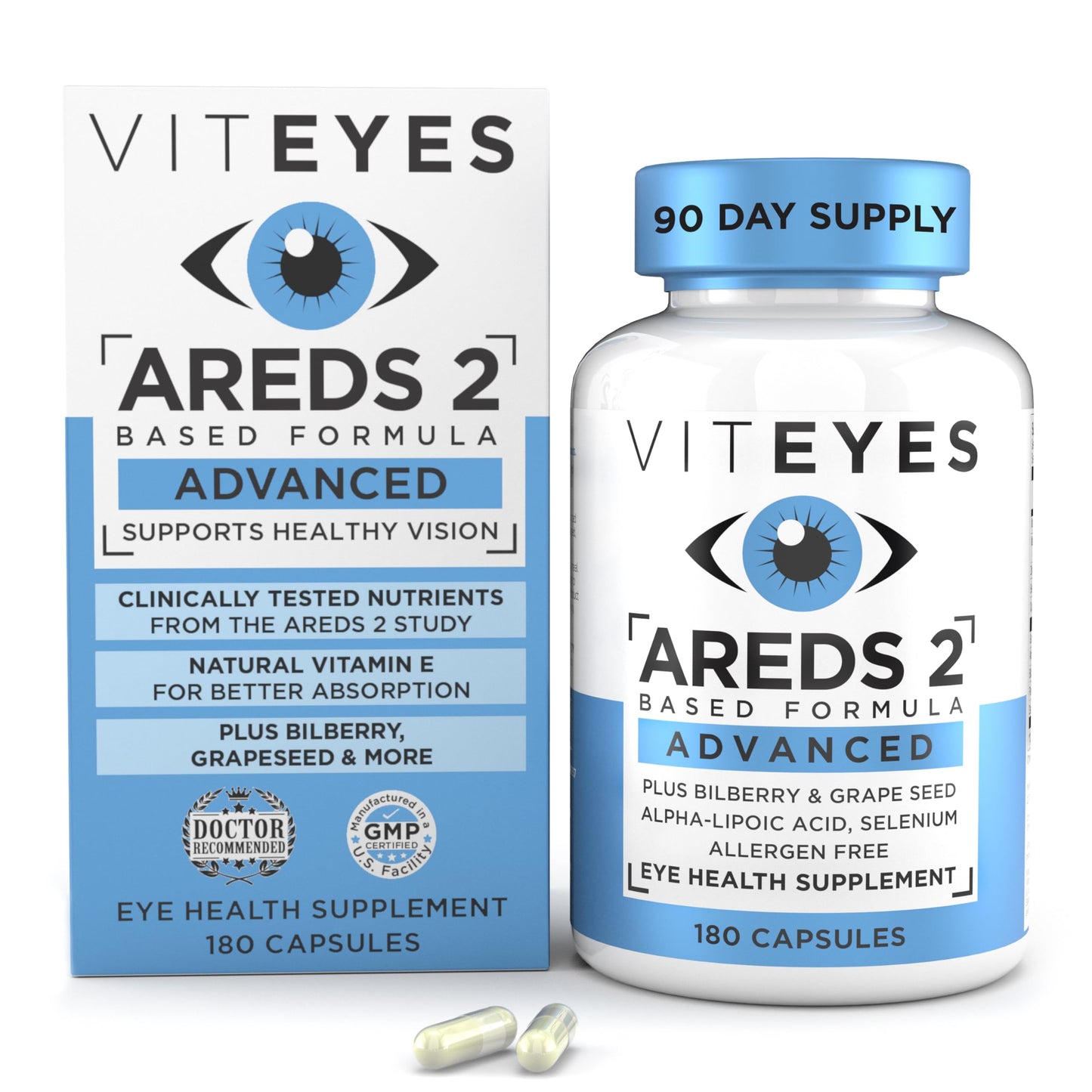 Viteyes AREDS 2 Advanced Eye Vitamins Capsules 180 Count