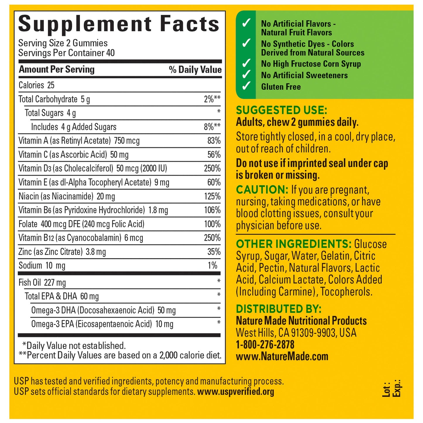 Nature Made Multivitamin + Omega-3 Gummy 80 Count