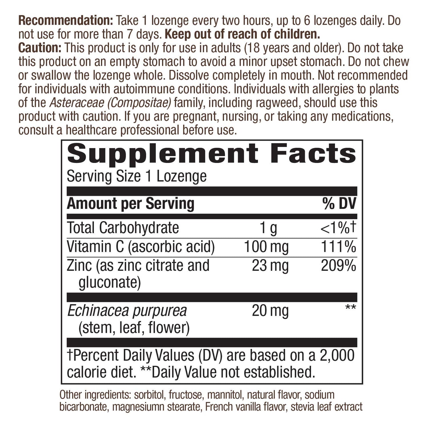 Nature's Way Zinc Lozenges 60 Lozenges