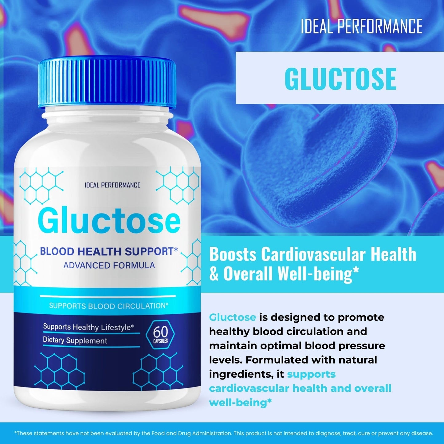 IDEAL PERFORMANCE Gluctose Advanced Blood Formula Capsules, 120 Capsules