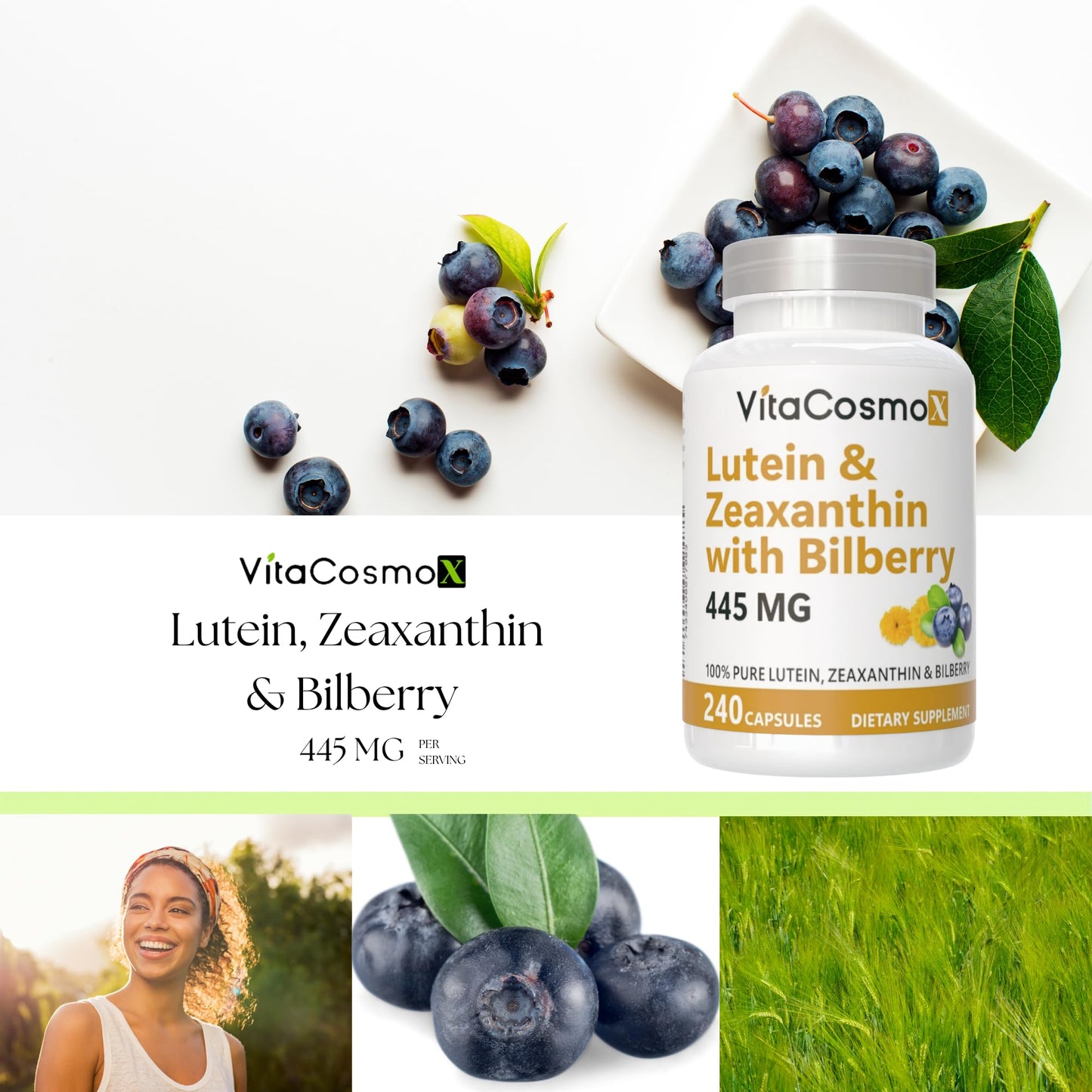 VitaCosmoX Lutein with Zeaxanthin Capsule 240 Count
