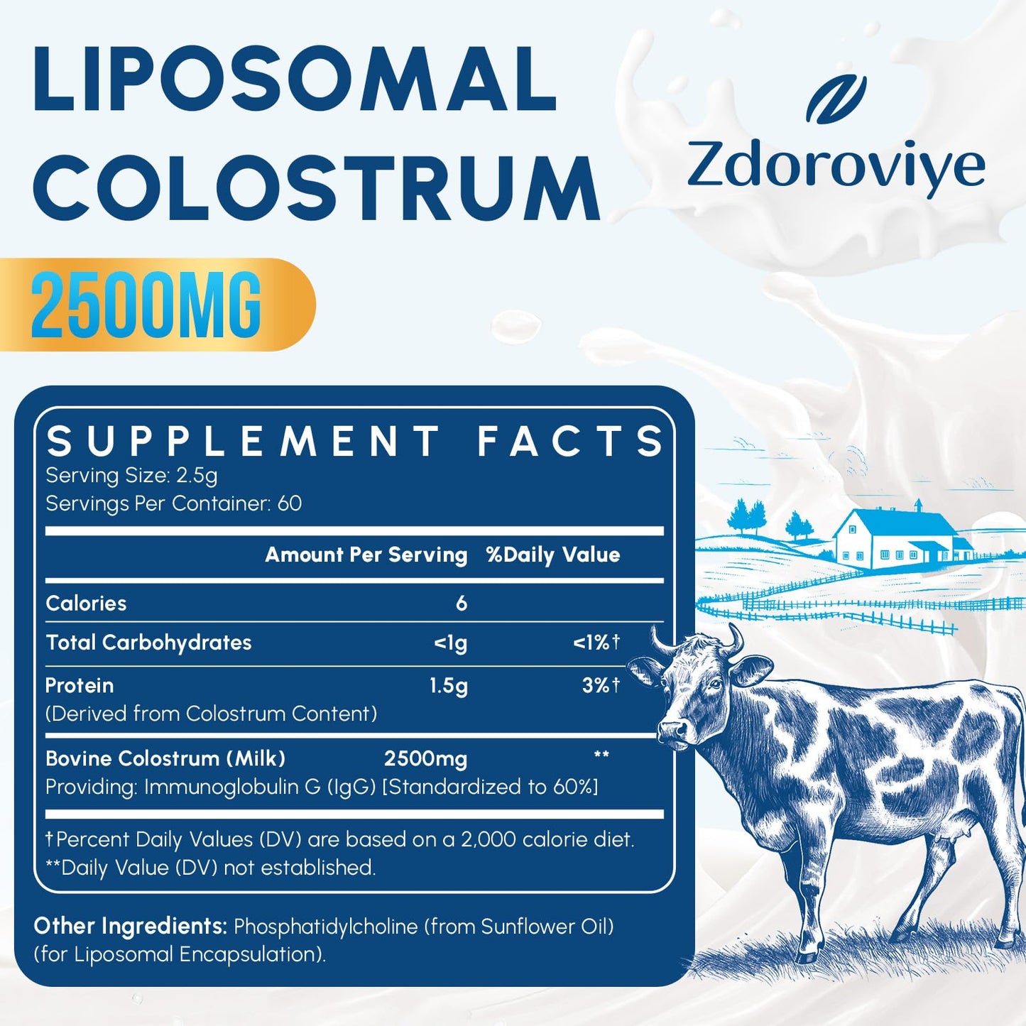 Zdoroviye Liposomal Bovine Colostrum Powder 5.3 Ounce