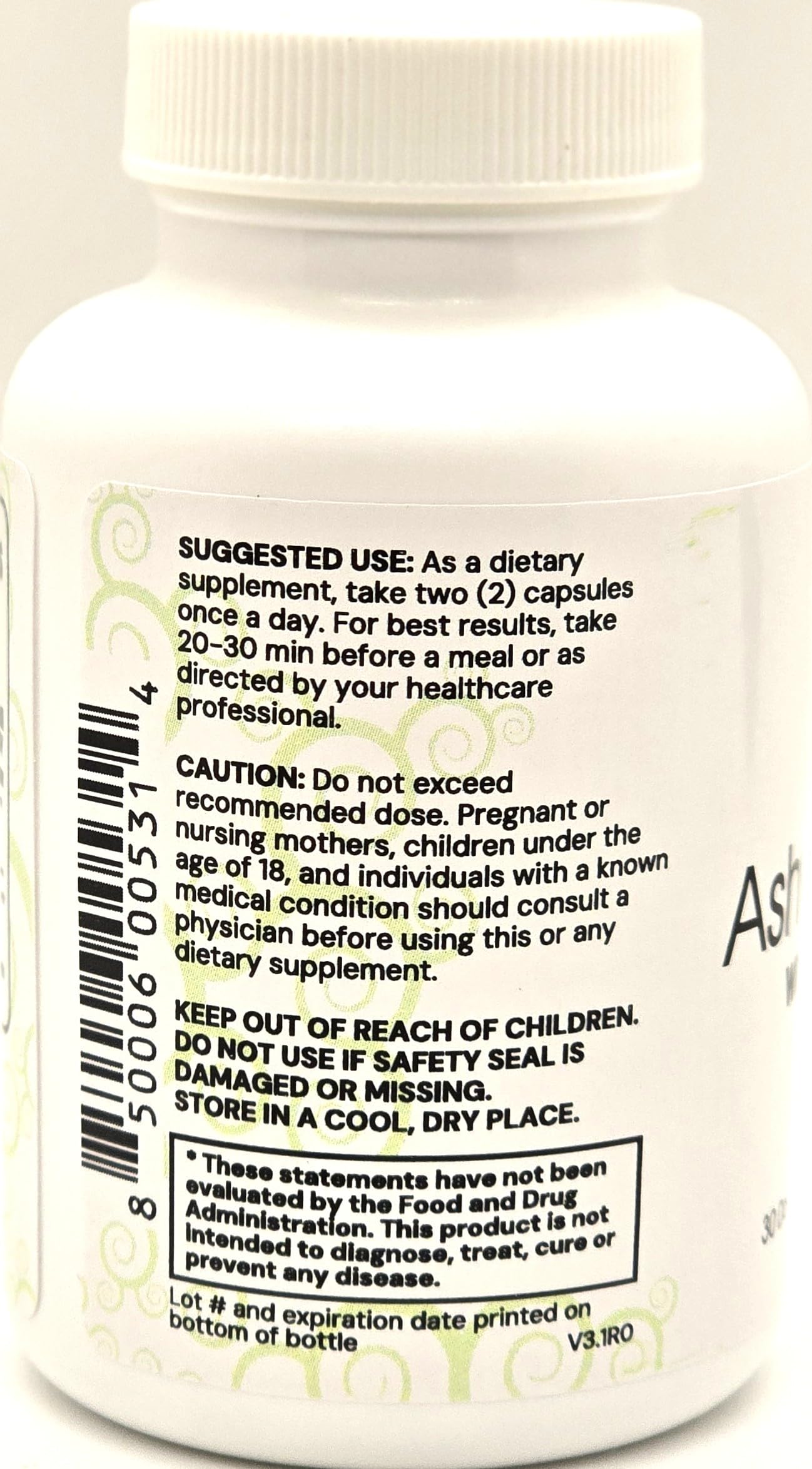 Innate Skin Ashwagandha Extra Strength 1300mg Stress & Mood Support with Organic Black Pepper Extract, 60 Vegetarian Capsules