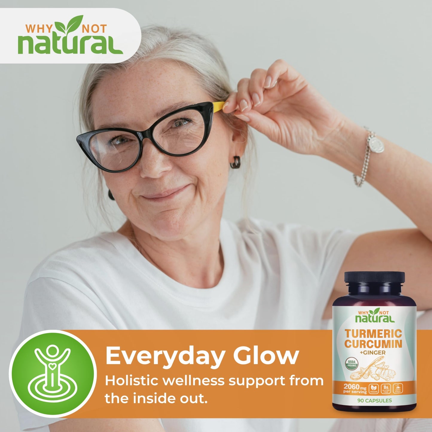 Why Not Natural Organic Turmeric Curcumin Supplement Capsule 90 Count