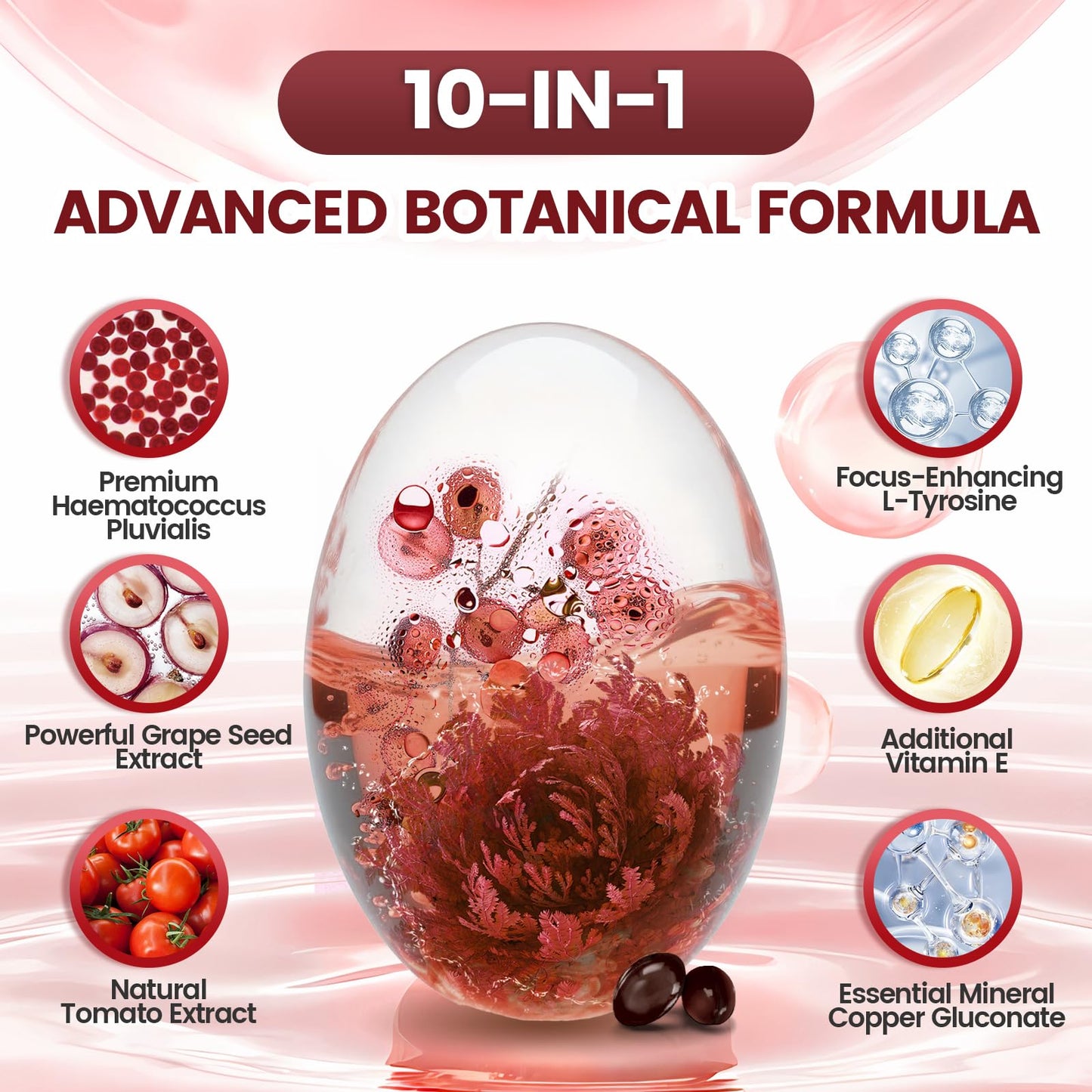 VivoNu Astaxanthin Softgels 24mg, 960 Softgels (4 Bags)