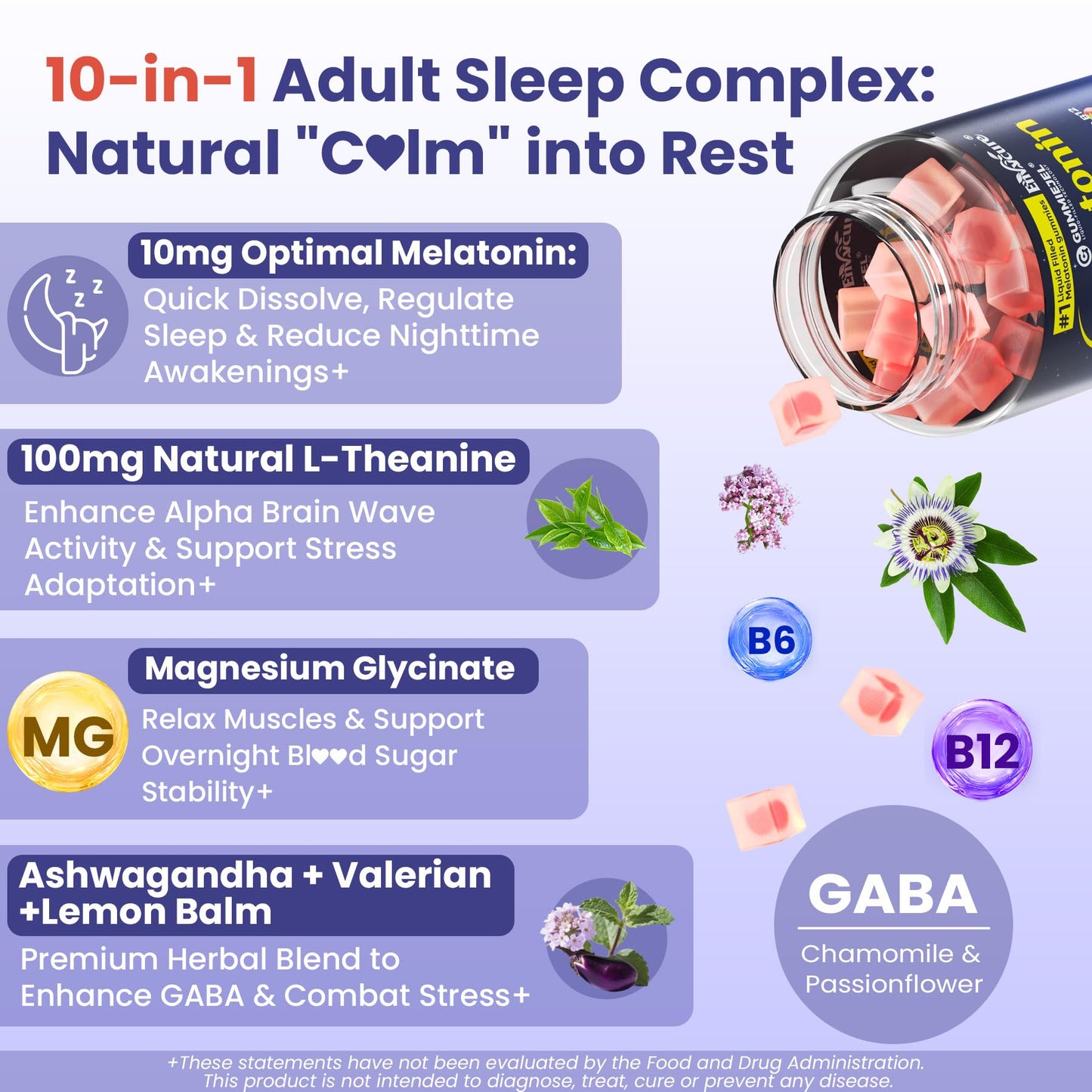 EnvyCure Melatonin Gummies 60 Count