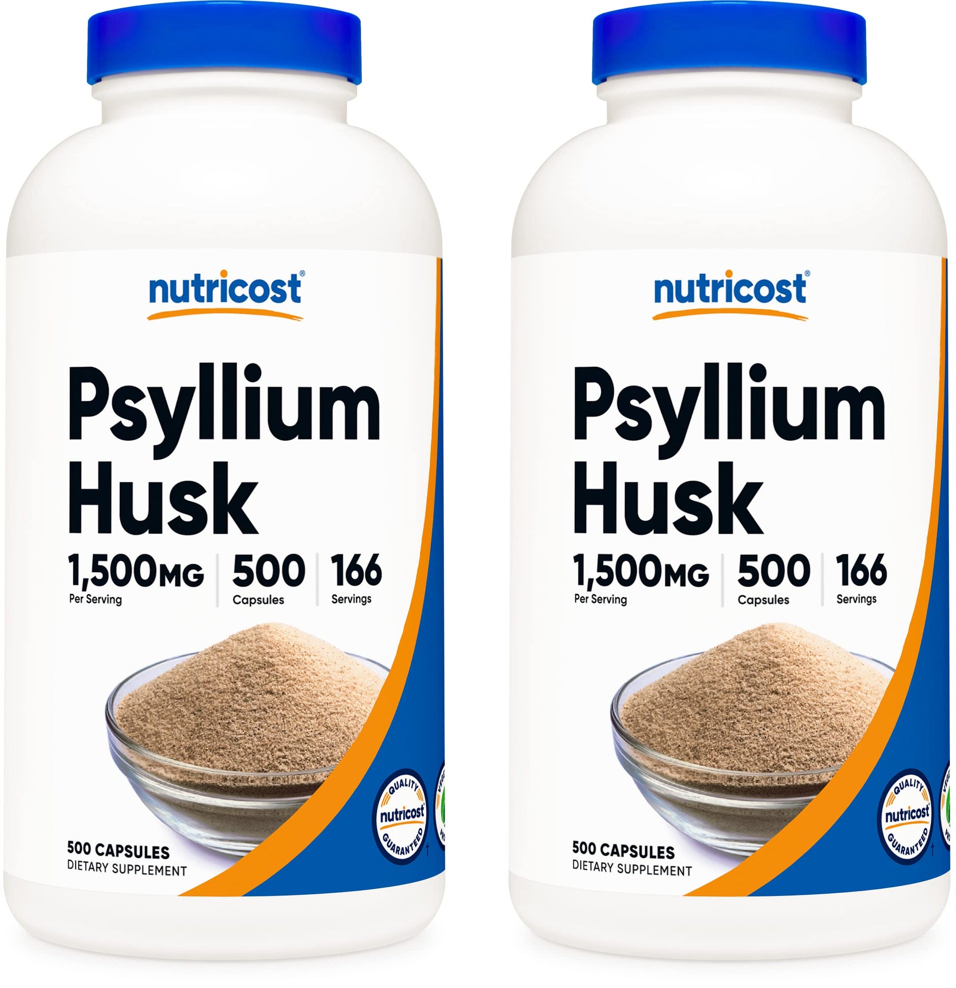 Nutricost Psyllium Husk 1500mg Capsules, 500 Count (Pack of 2)