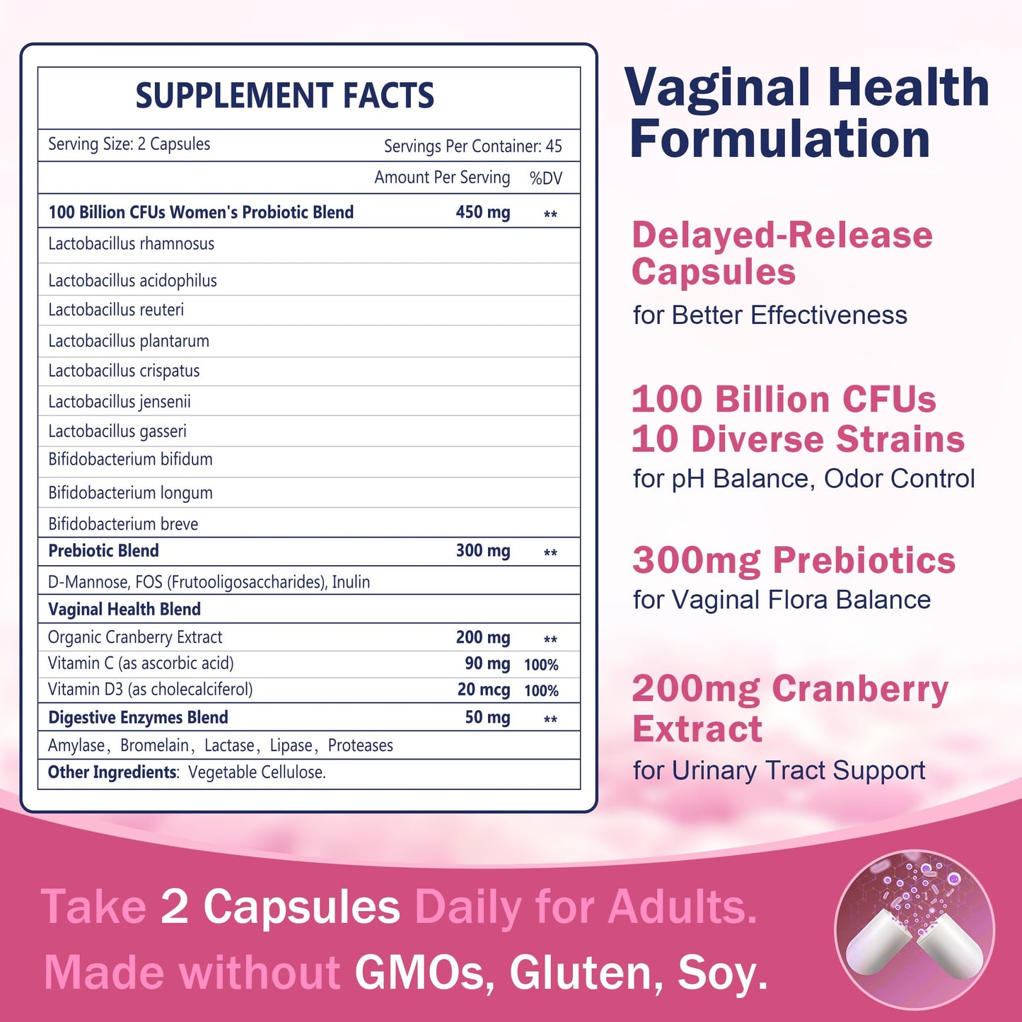 Nature Target Vaginal Probiotics for Women 90 Capsules
