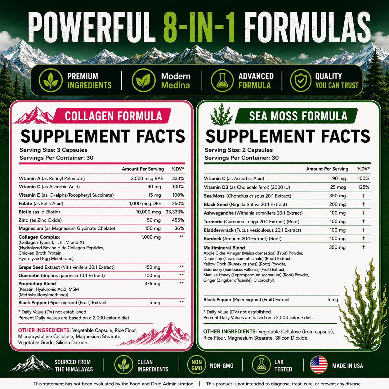 ModernMedina Sea Moss & Collagen Capsules 150 Capsules