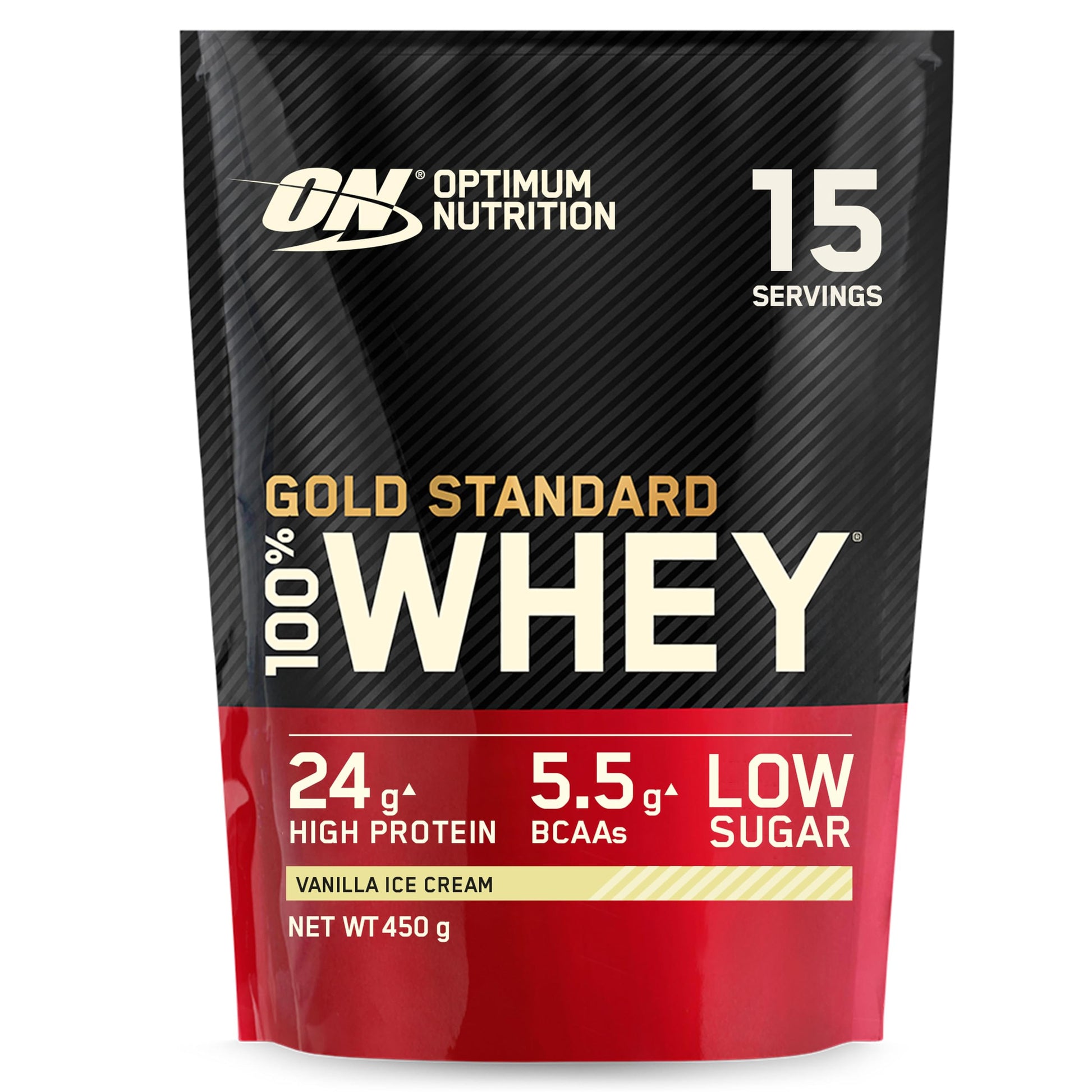Optimum Nutrition Gold Standard 100% Whey Vanilla Ice Cream Powder, 15.9 Ounce