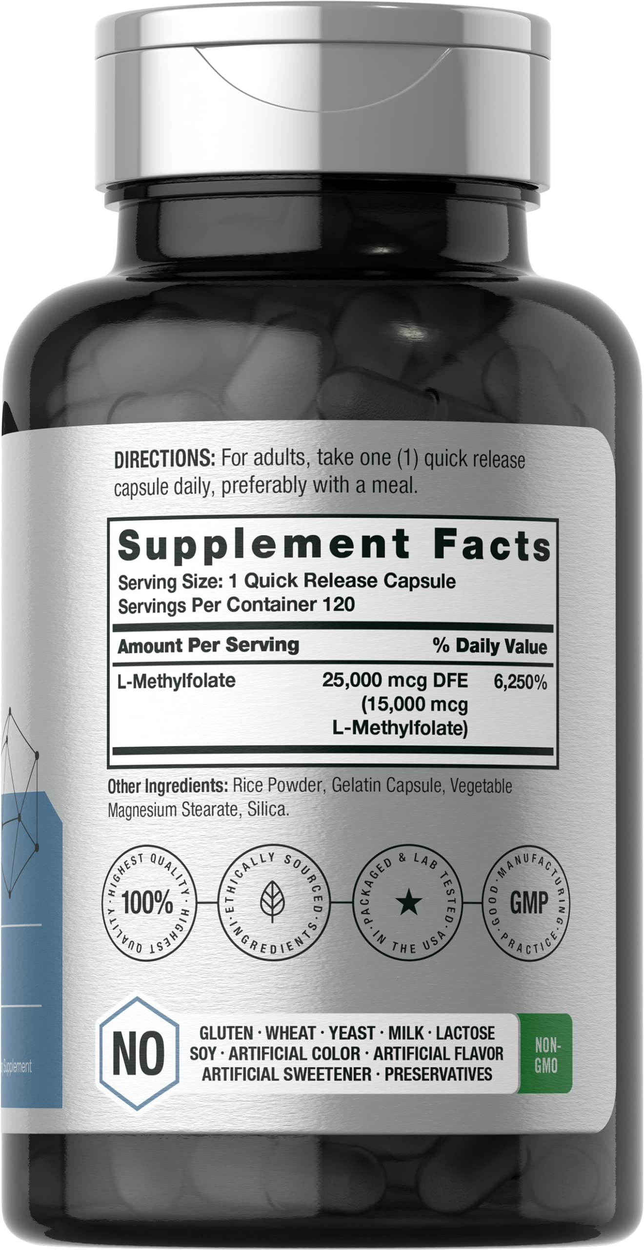 Horbäach L-Methylfolate 15000 mcg Capsules, 120 Count