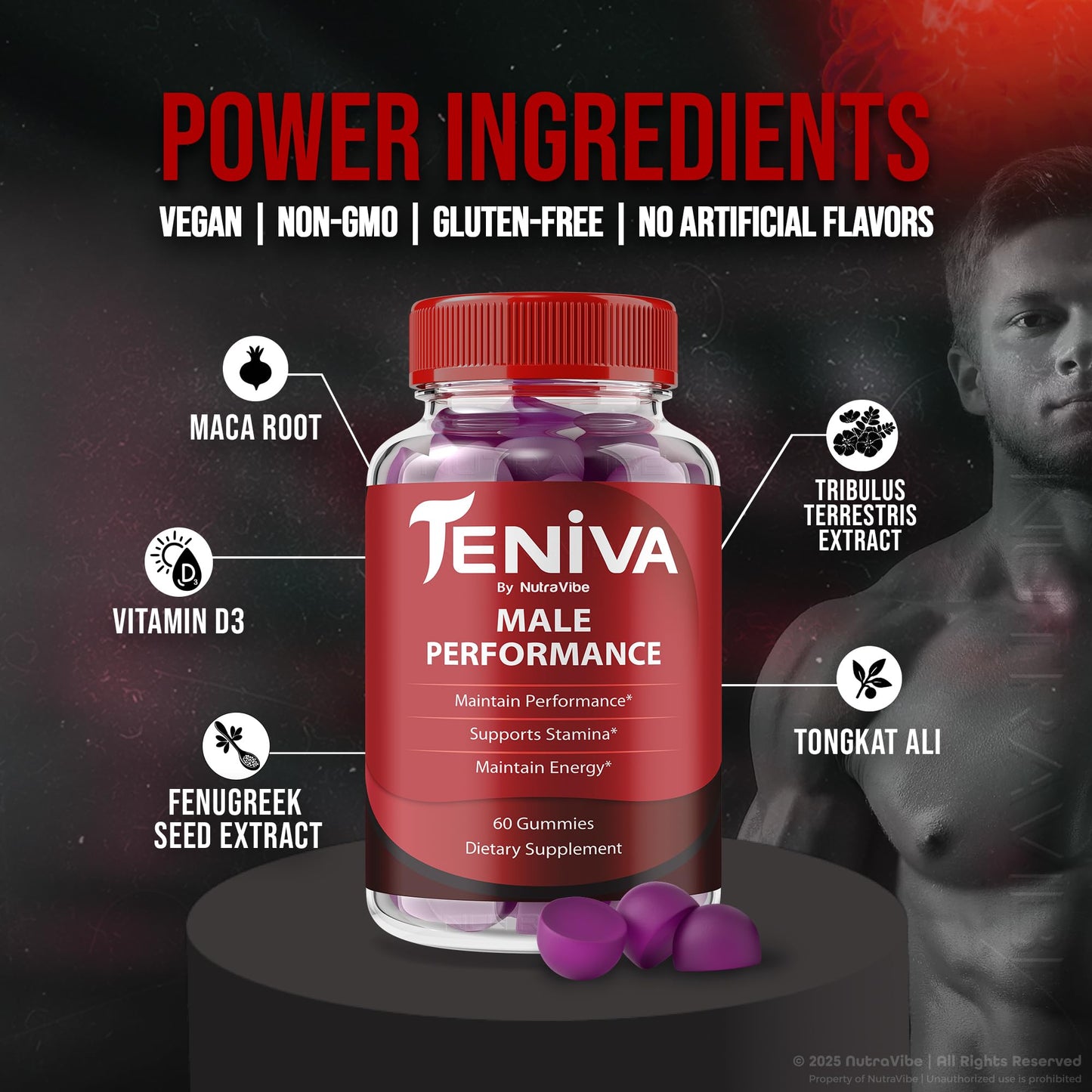 NutraVibe Teniva Gummies, 120 Gummies