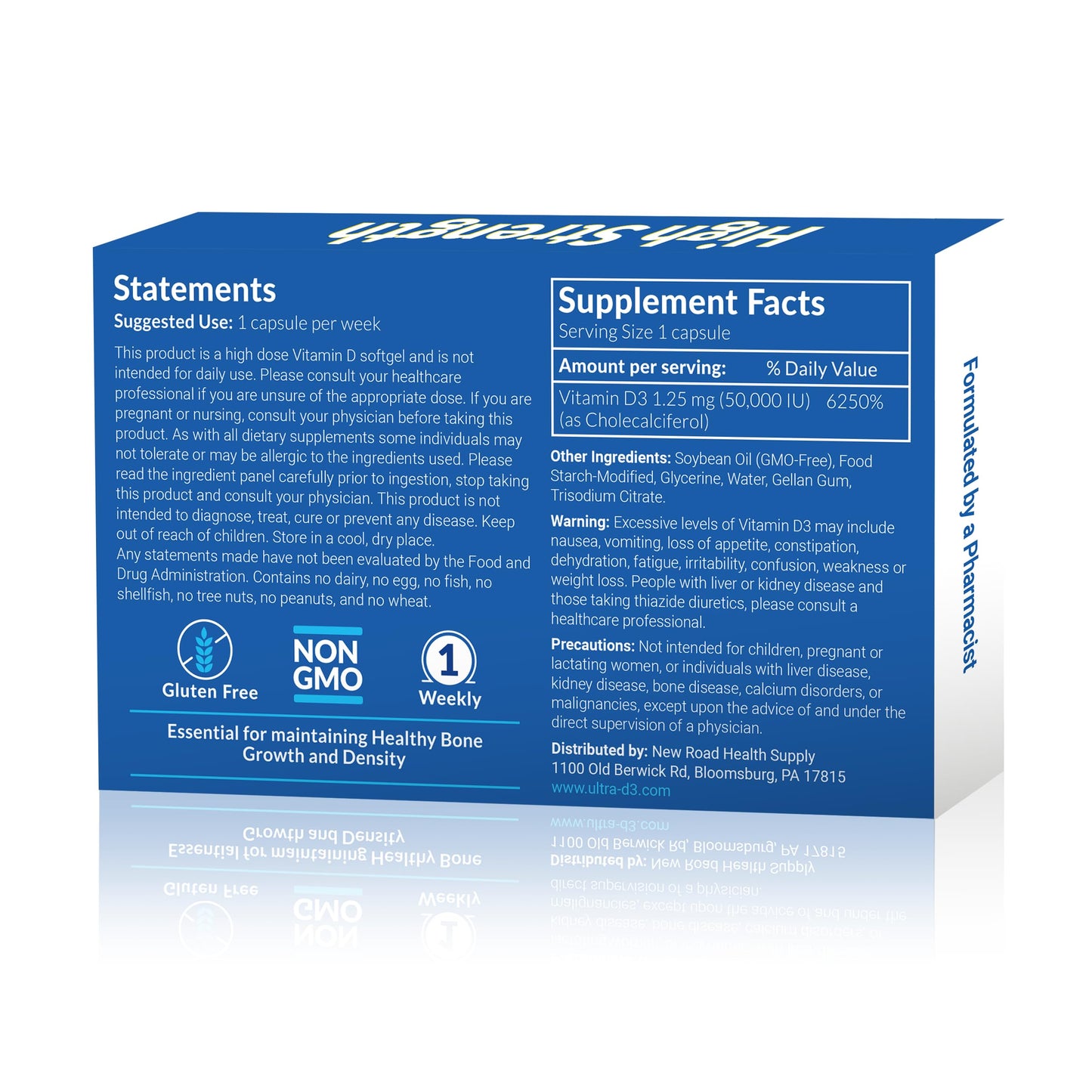 ULTRA-D3 Once-Weekly Vitamin D3 50,000 IU Softgels, 12 Count