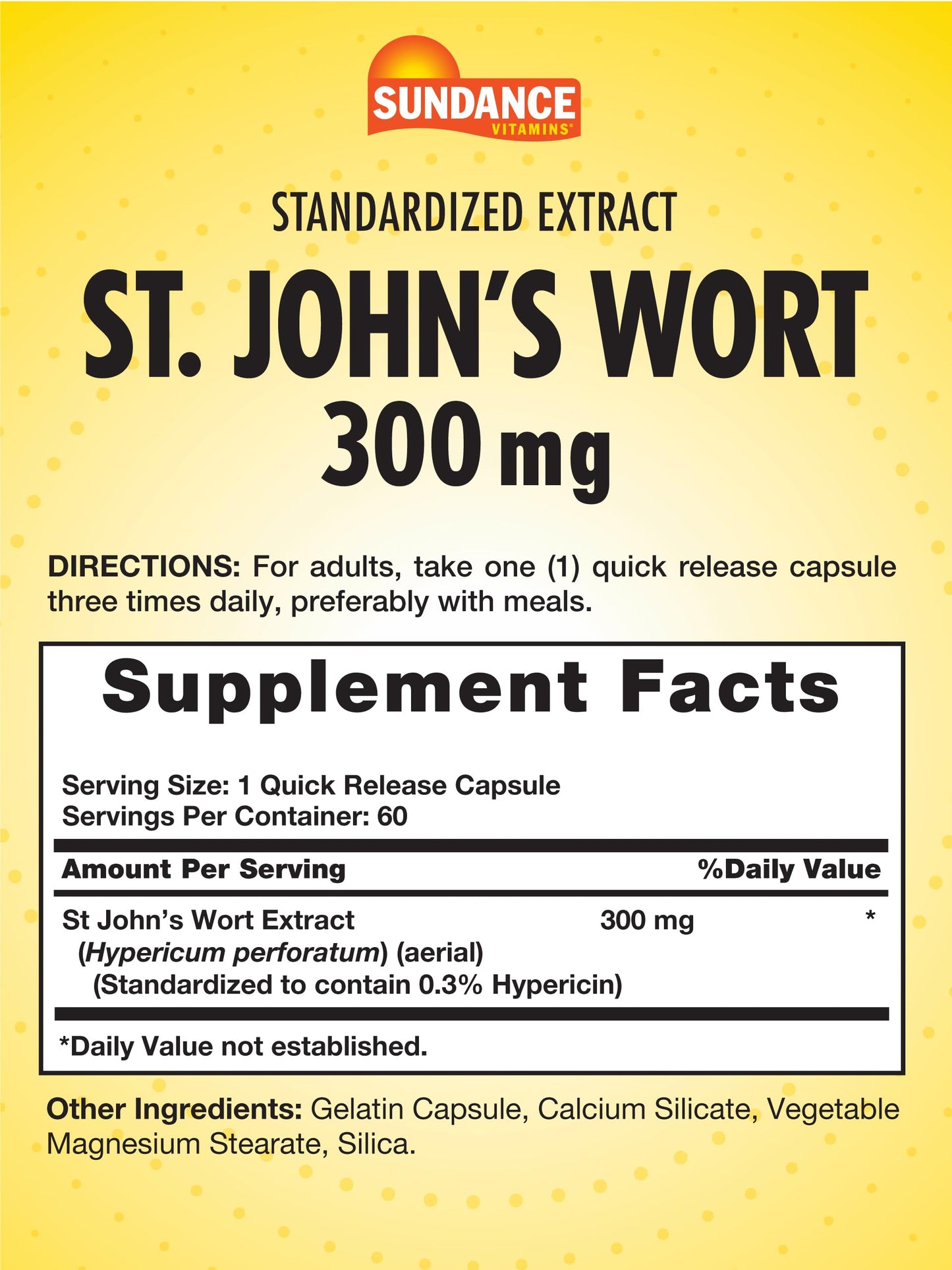 Sundance St. John's Wort 300mg Capsule 60 Count