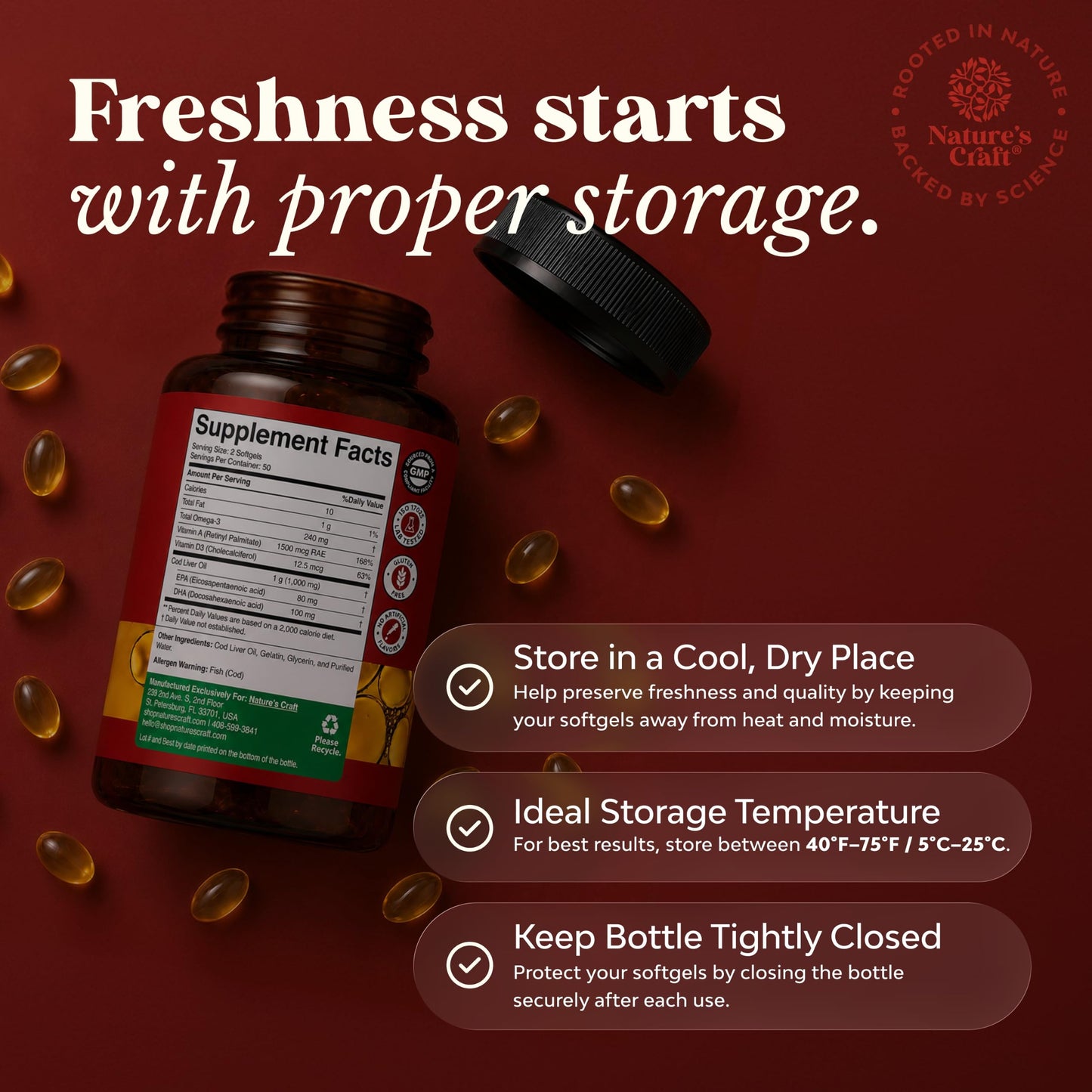 Natures Craft Cod Liver Oil Softgel 100 Softgels