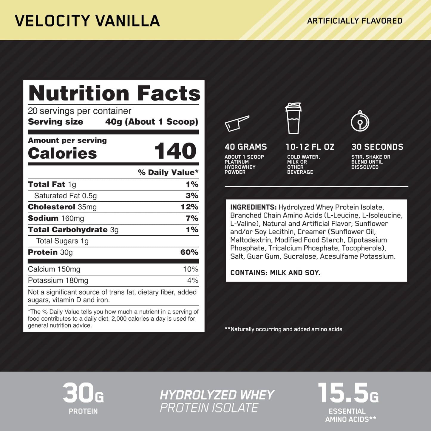 Optimum Nutrition Platinum Hydrowhey Protein Powder, 28 Servings