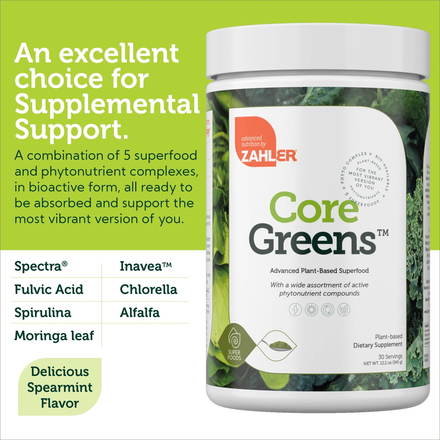 Zahler Core Greens Powder 12.2 Ounces