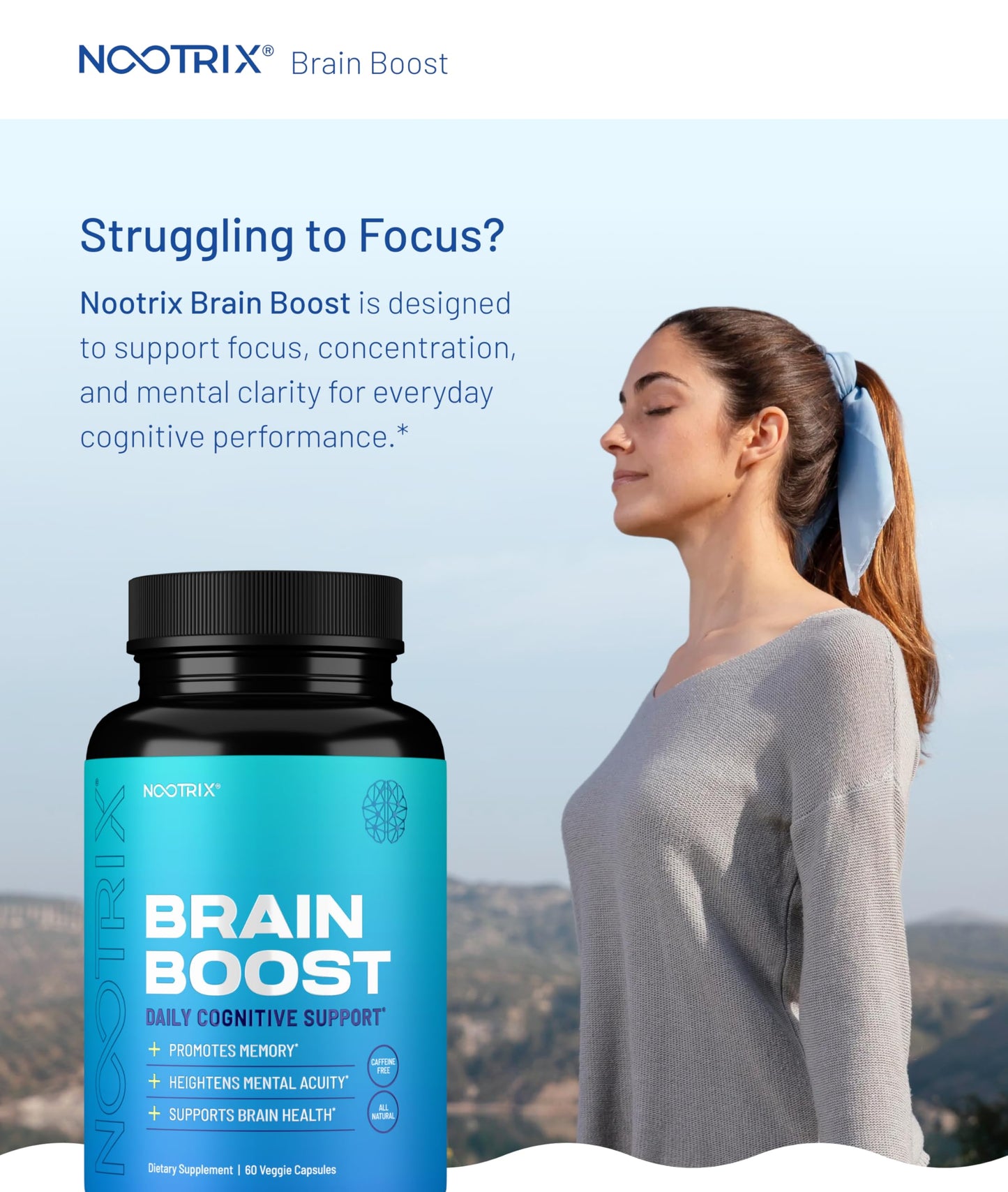 Nootrix Brain Boost Nootropic Supplement 240 Capsules