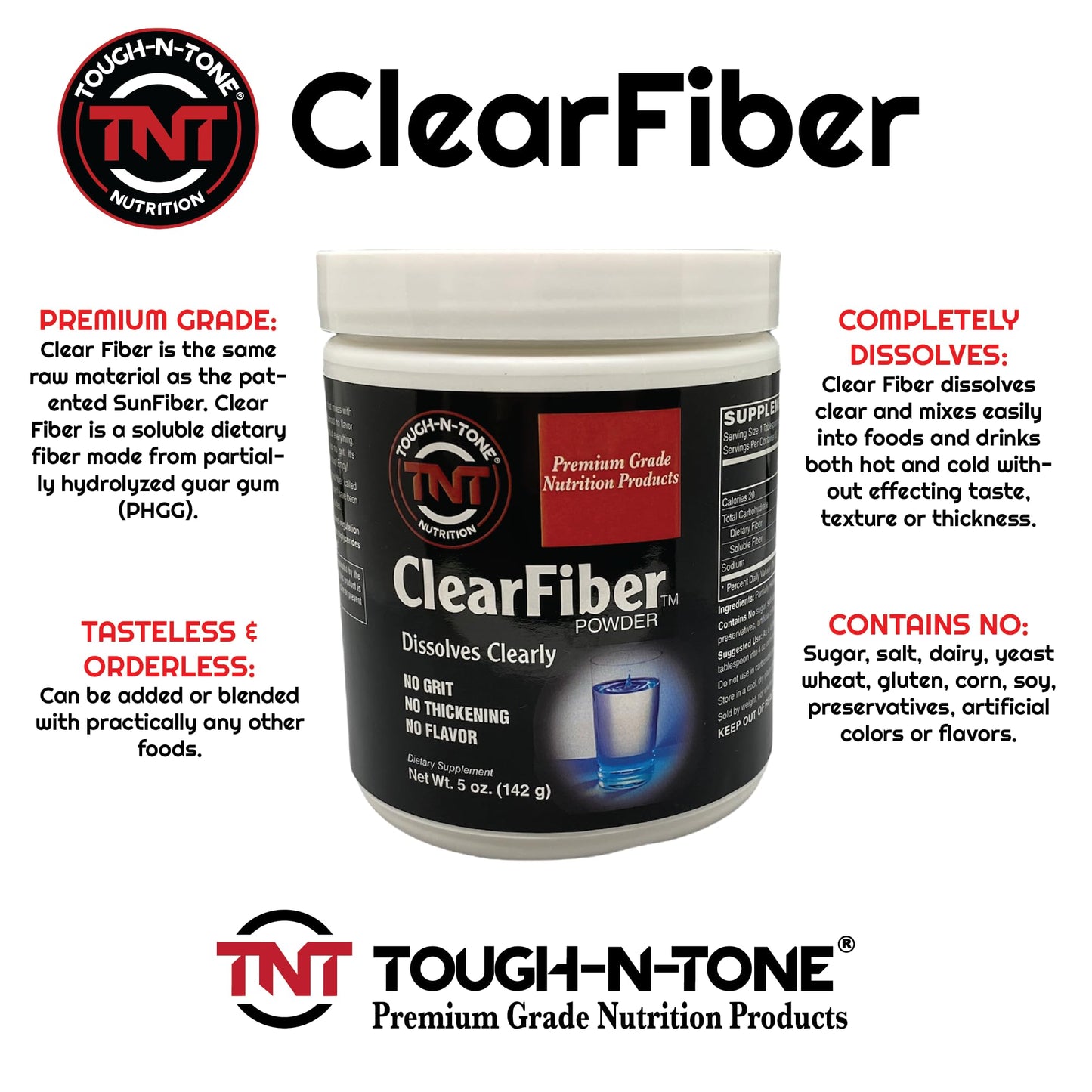 TOUGH-N-TONE ClearFiber Powder, 5 oz