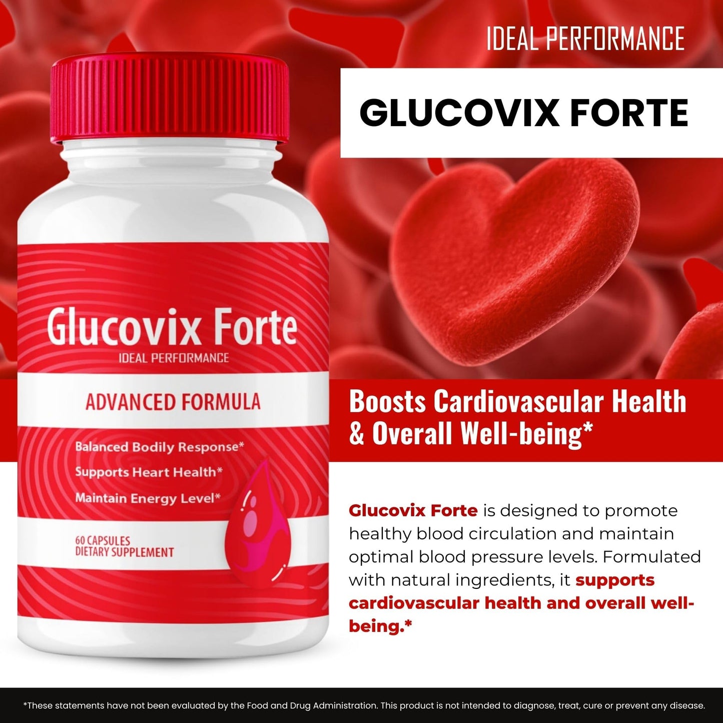 IDEAL PERFORMANCE Glucovix Capsules, 120 Count